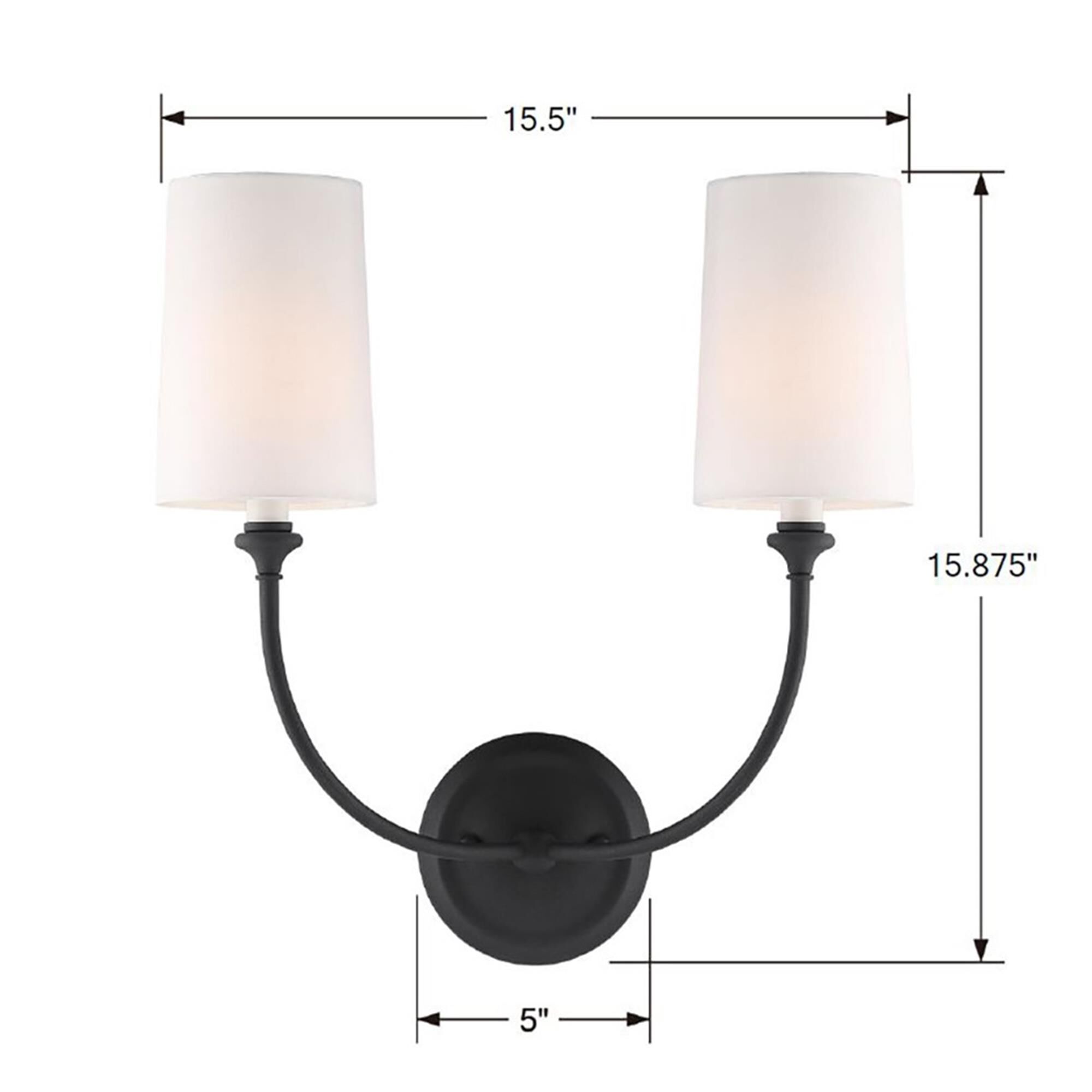 Shown in Black Forged finish and Silk glass and White shade