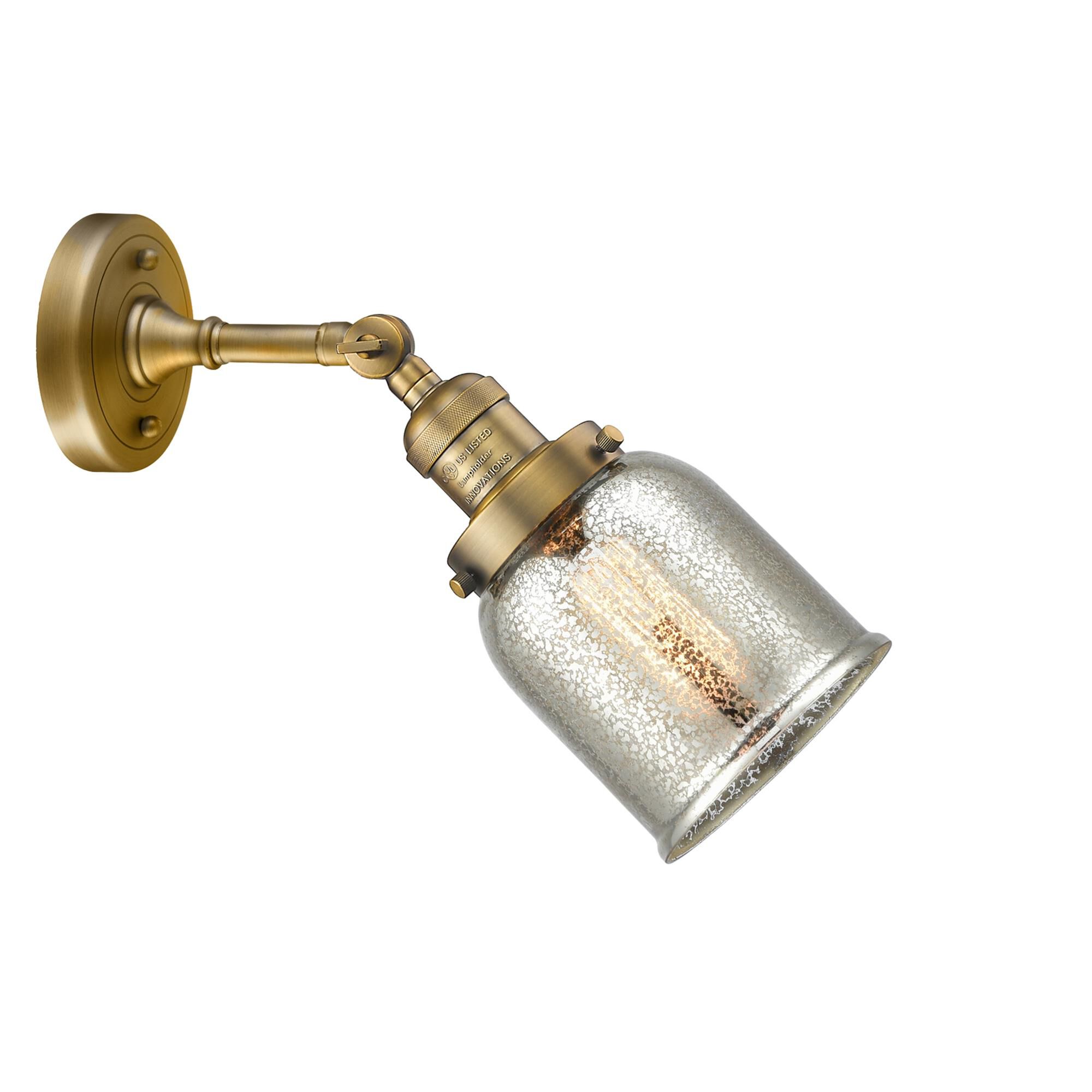 Shown in Brushed Brass finish and Silver Mercury glass and None accent