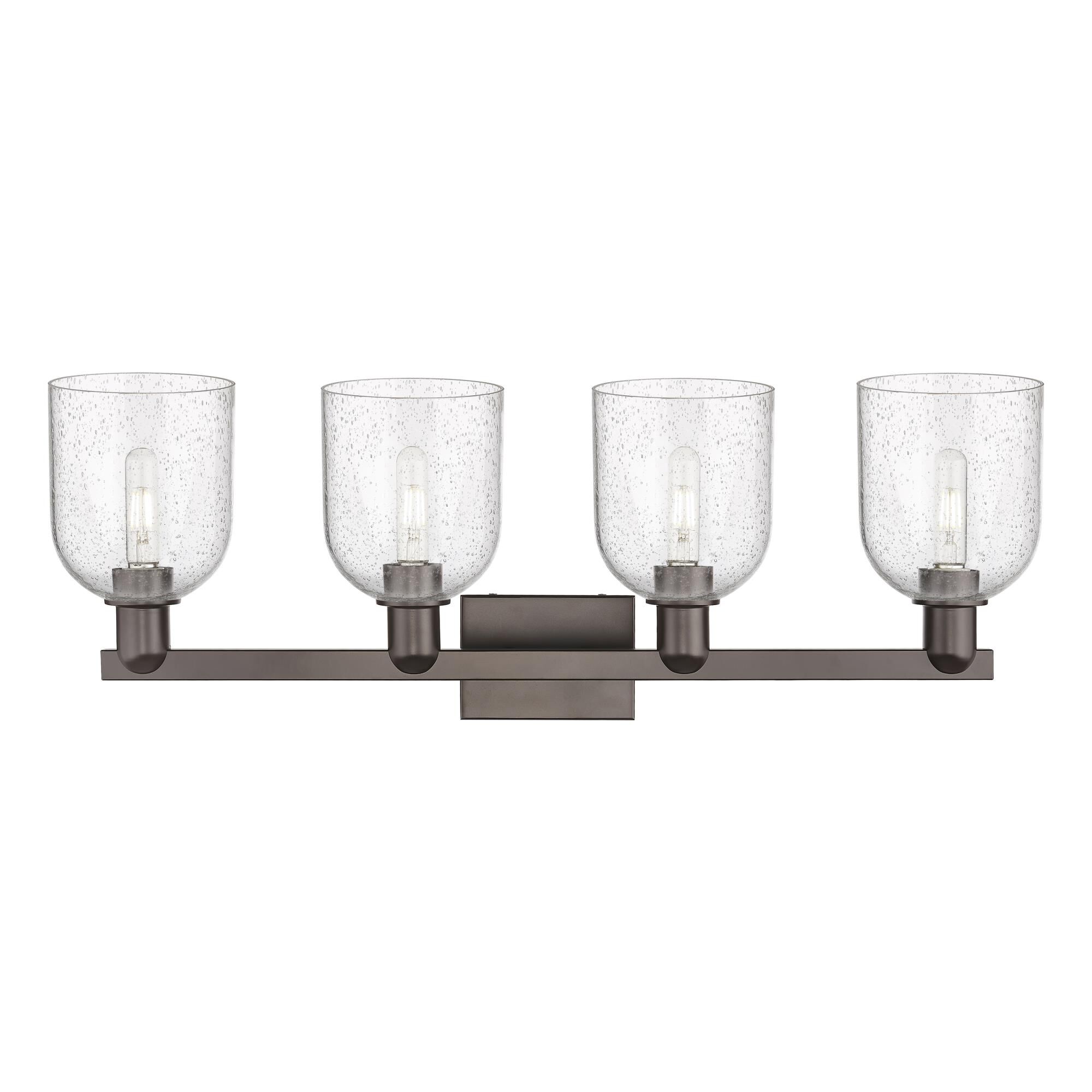 Shown in Oil Rubbed Bronze finish and Seedy glass