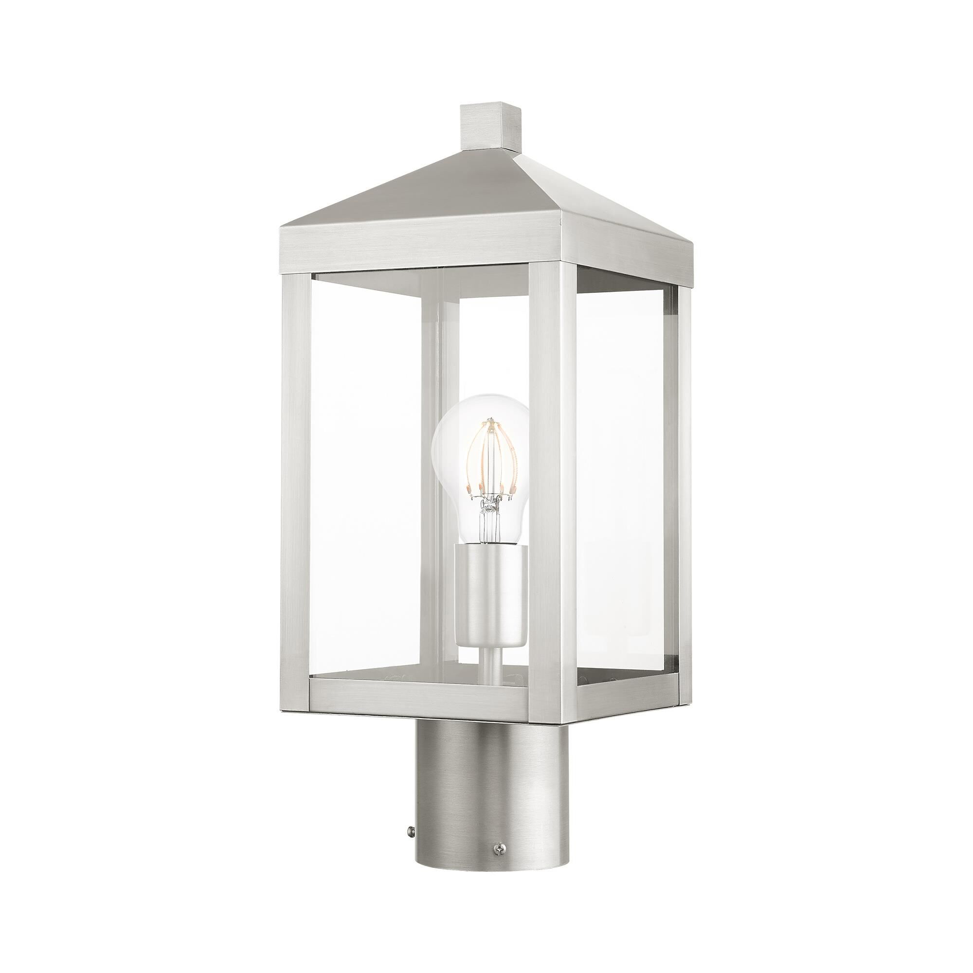 Shown in Brushed Nickel finish and Clear glass and Clear Glass shade