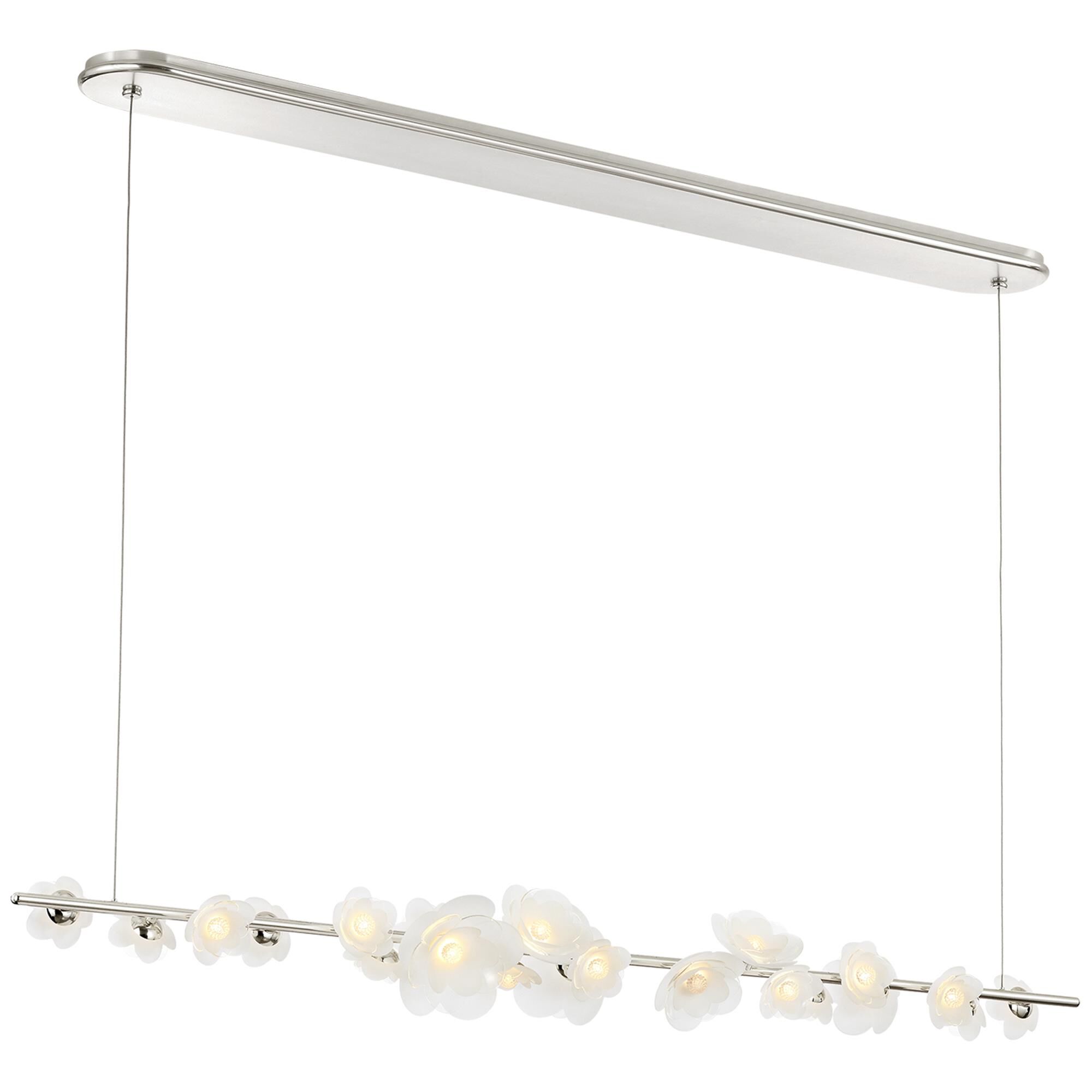Shown in Soft Silver finish and Etched and Clear Flower glass