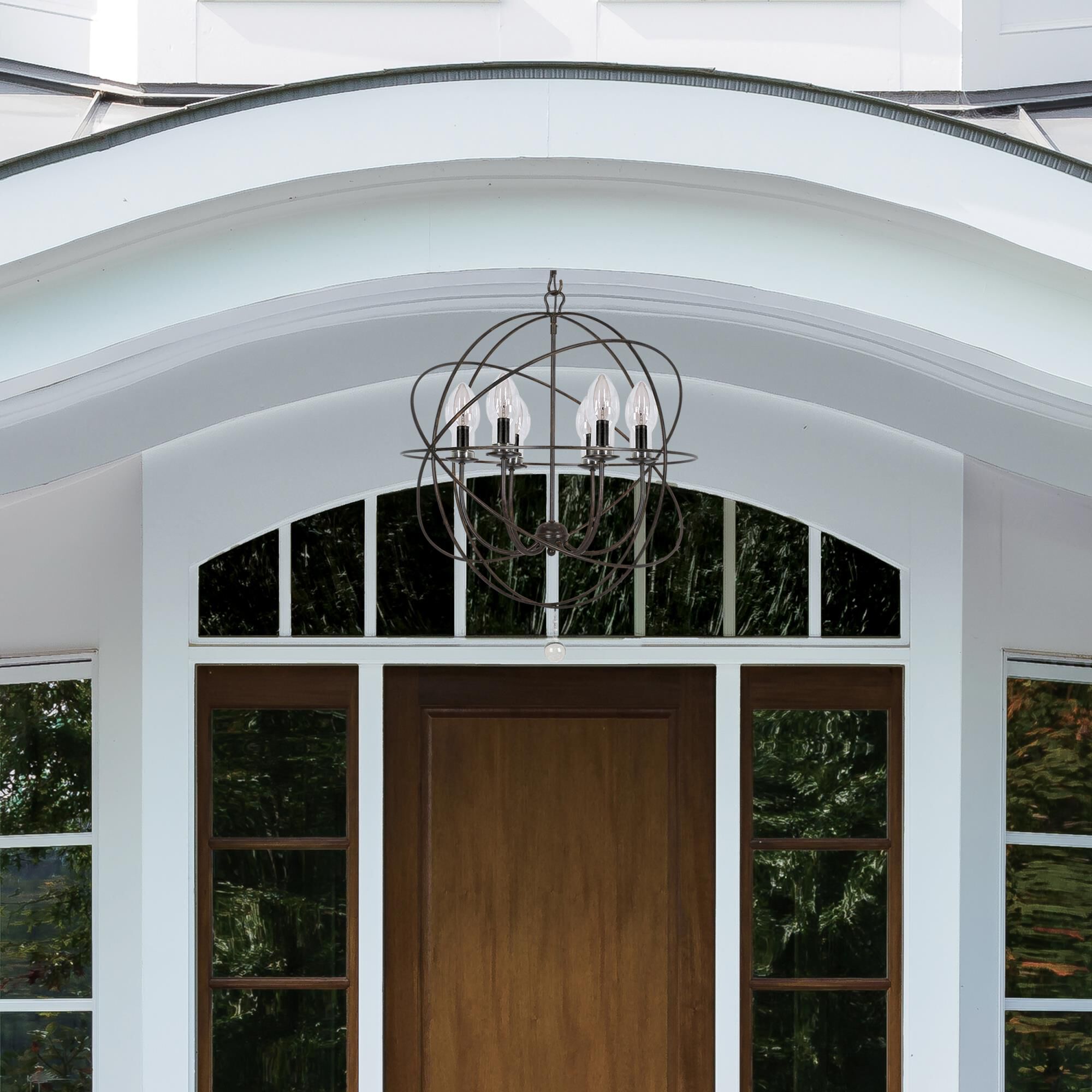 Shown in English Bronze finish and Clear Glass Drops crystal and Clear glass and Clear Glass shade