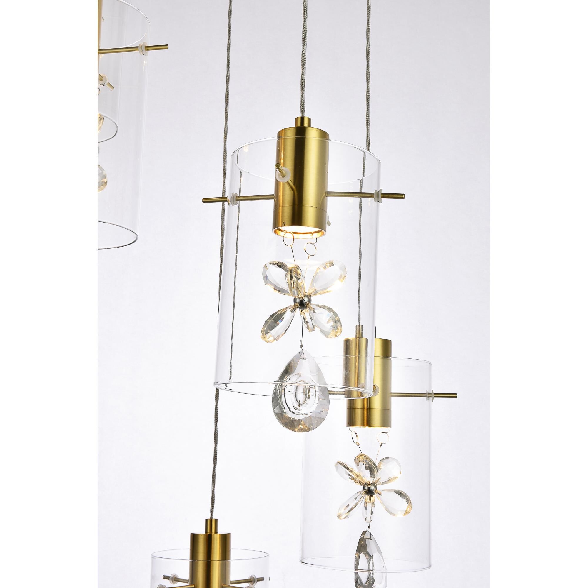 Hana 19 Inch 5 Light LED Multi Light Pendant by Elegant Lighting