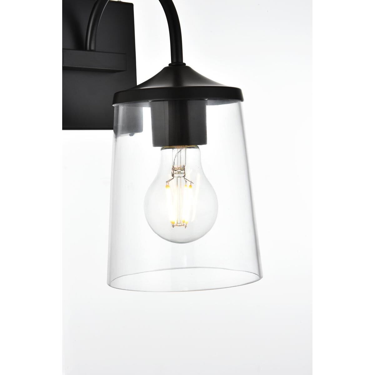 Shown in Black  finish and Clear glass