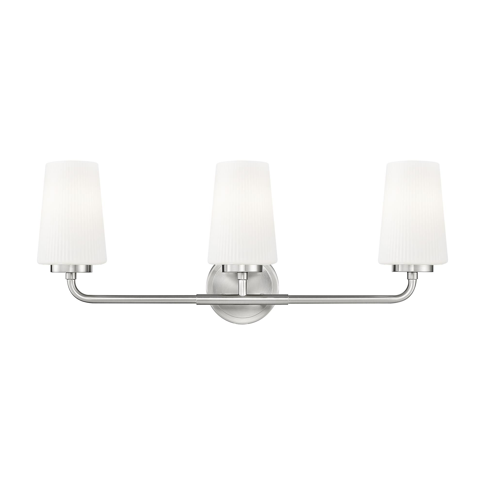 Shown in Brushed Nickel finish and Matte Opal glass and Matte Opal shade