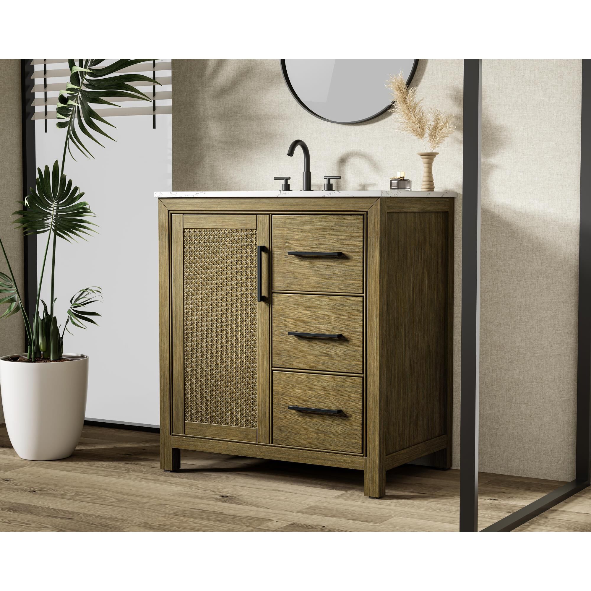 Shown in Hazel Oak finish