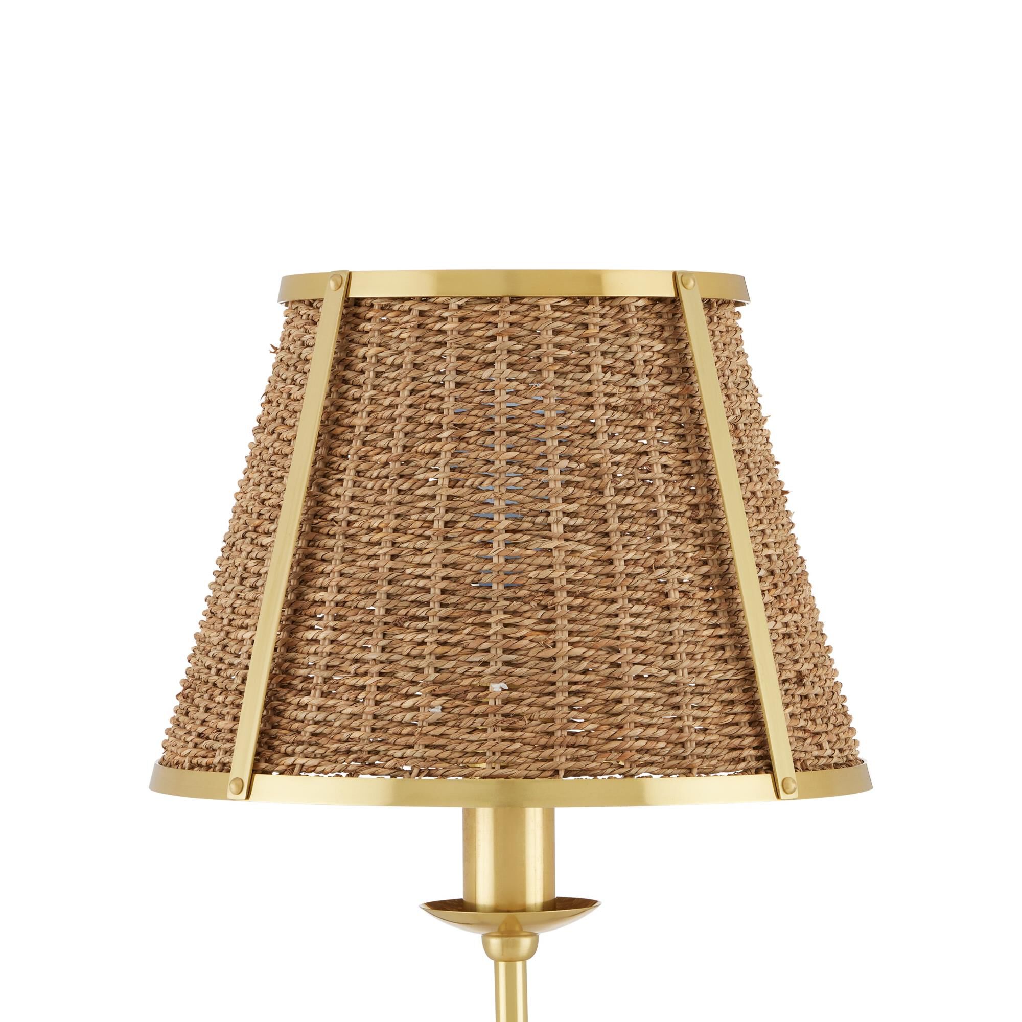Shown in Polished Brass and Natural finish and Natural Seagrass shade
