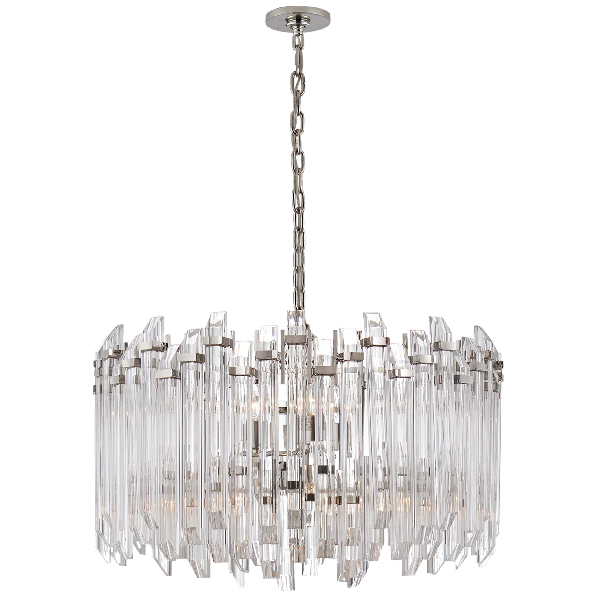 Shown in Polished Nickel With Clear Acrylic finish and Clear Acrylic glass