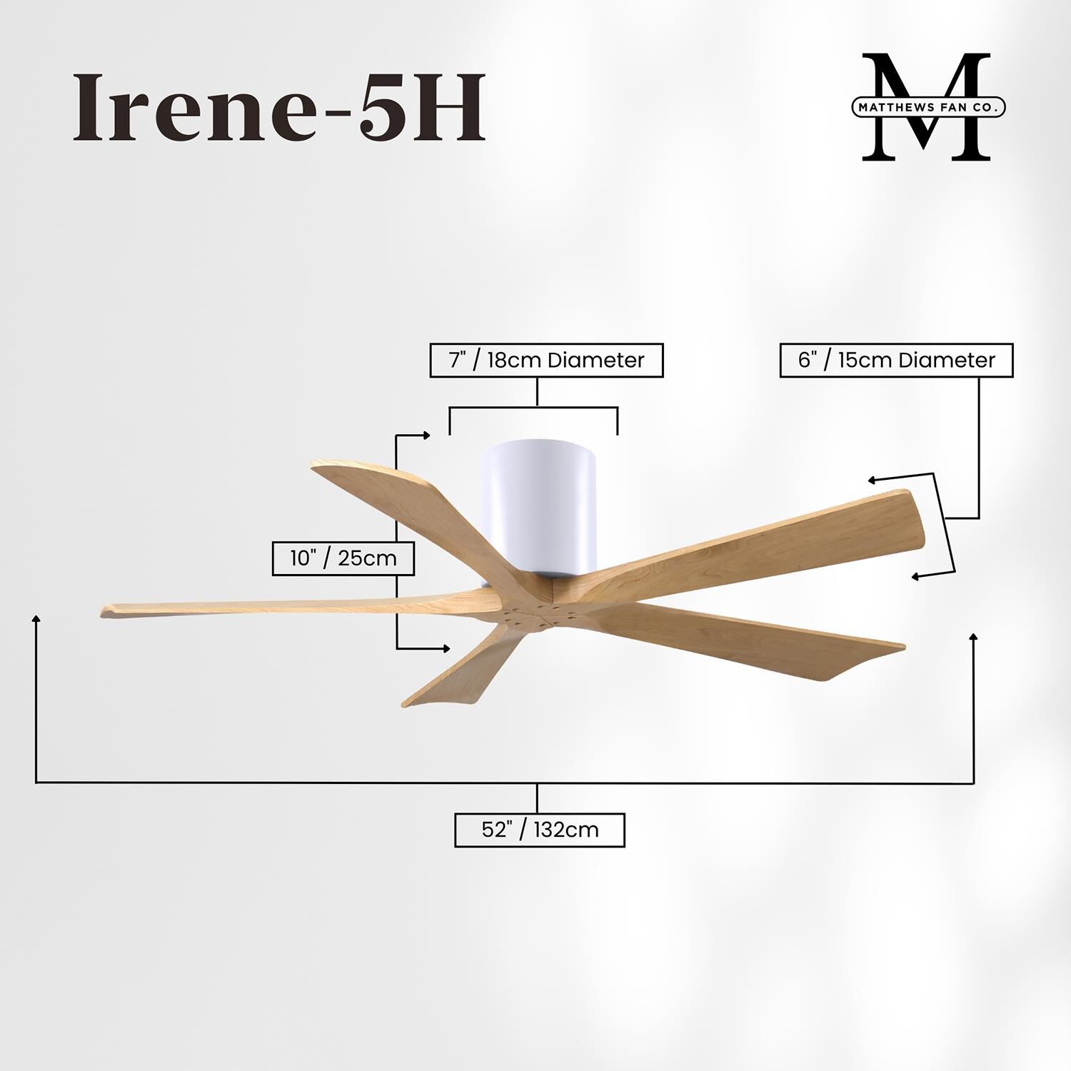 Irene 52 Inch Flush Mount Fan by Matthews Fan Company