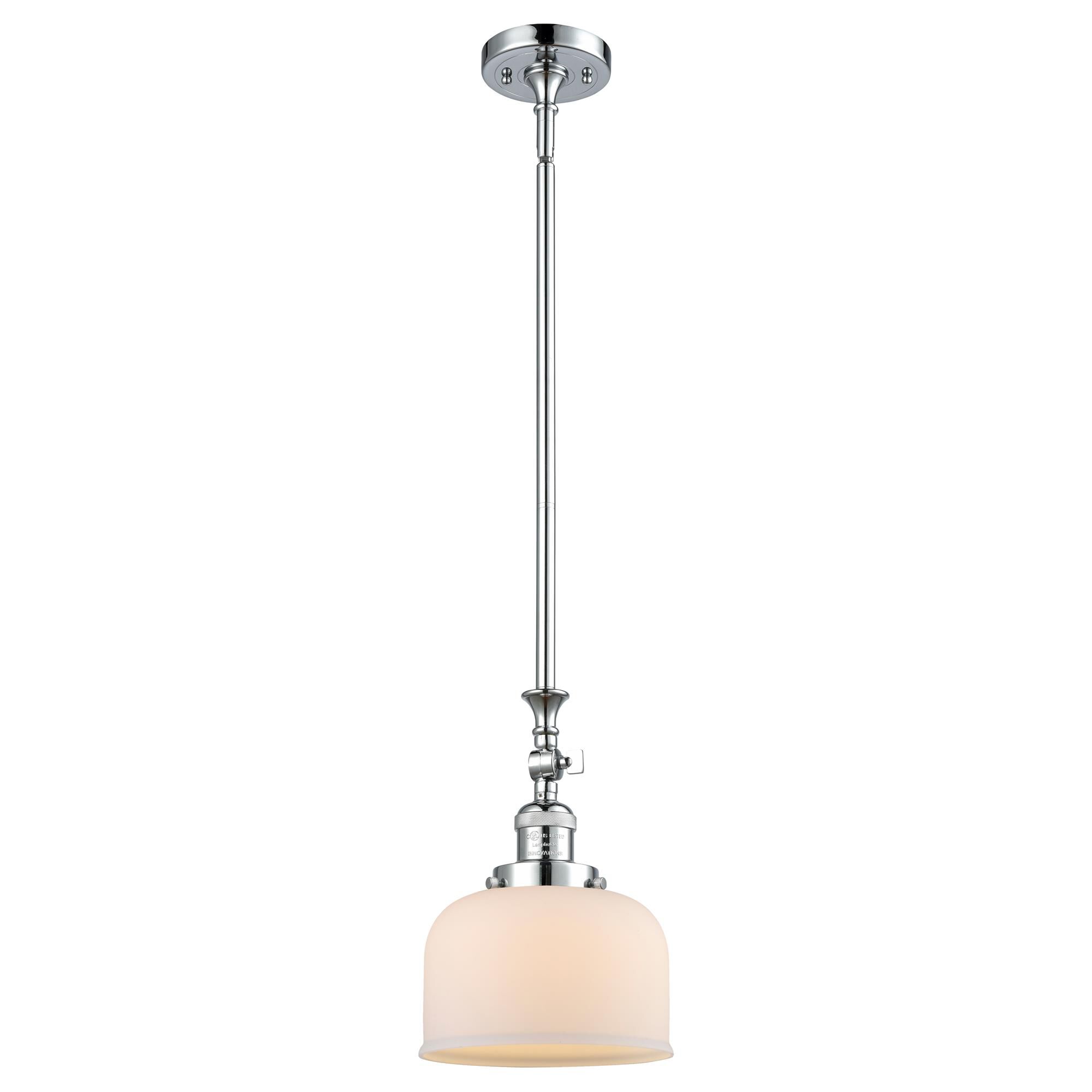 Shown in Polished Chrome finish and Matte White Cased glass