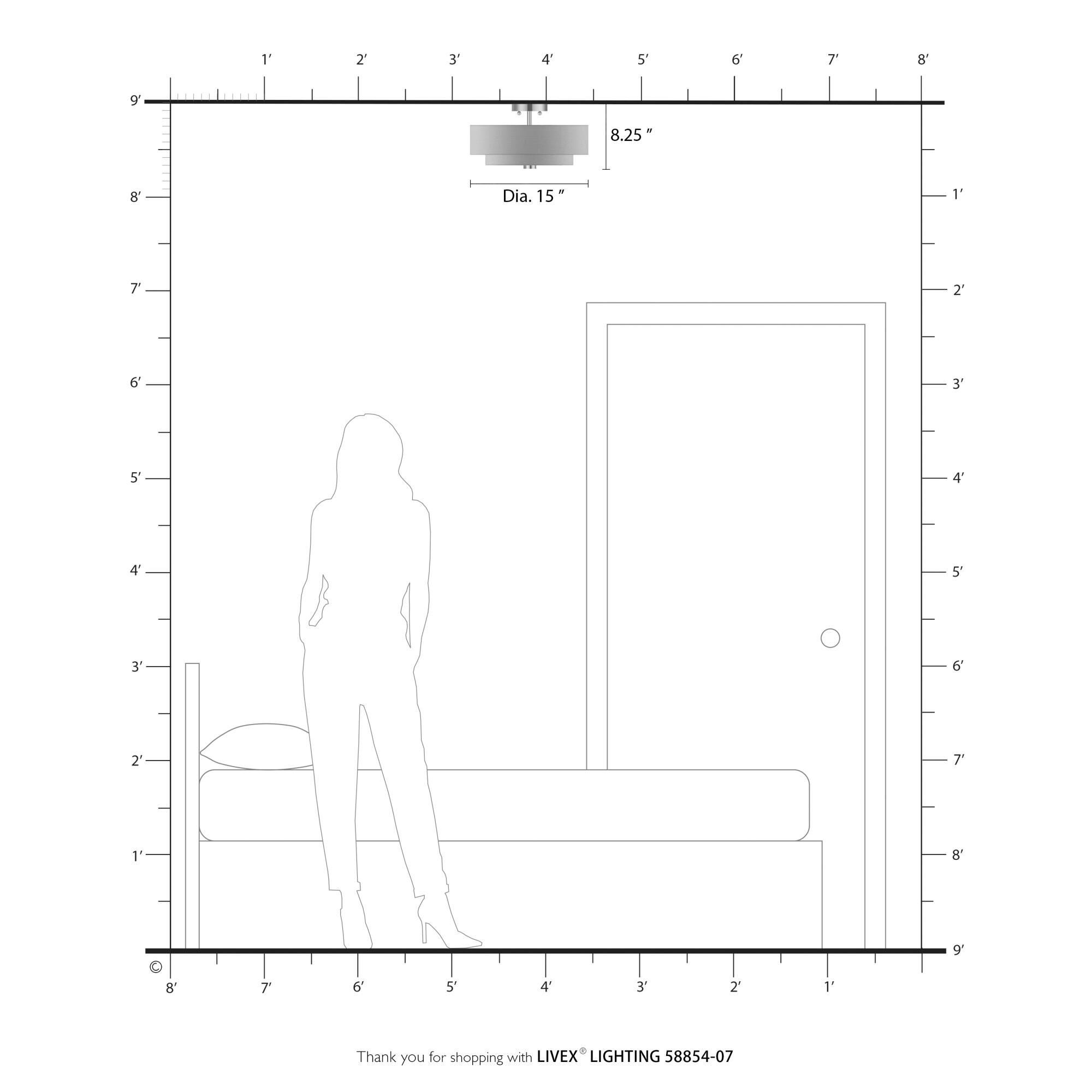 Bellingham 15 Inch Semi Flush Mount by Livex Lighting