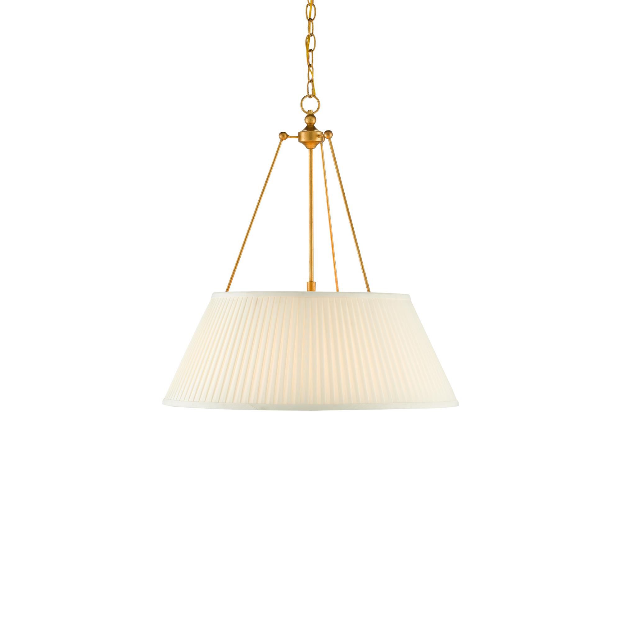 Shown in Antique Gold Leaf/White finish and White shade