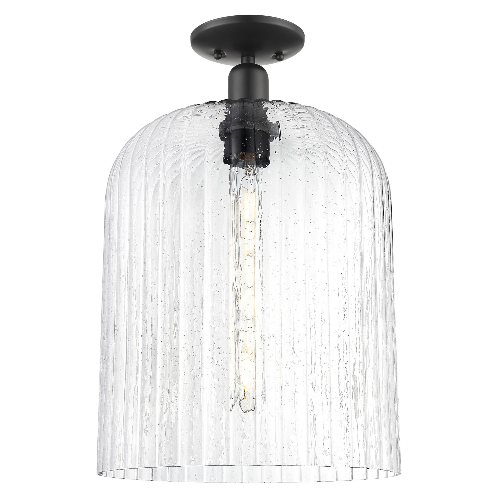 Shown in Matte Black finish and Seedy glass