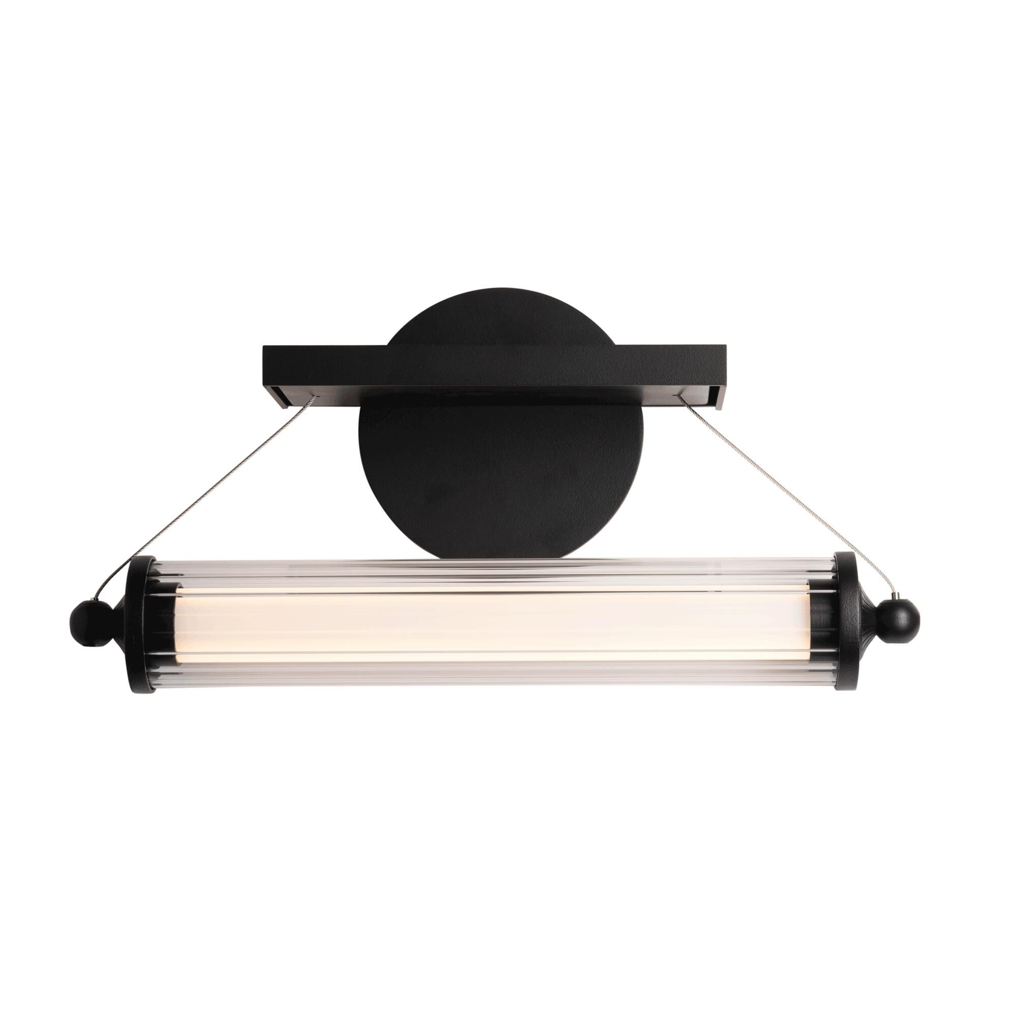 Shown in Black finish and Clear glass and Wood Black accent