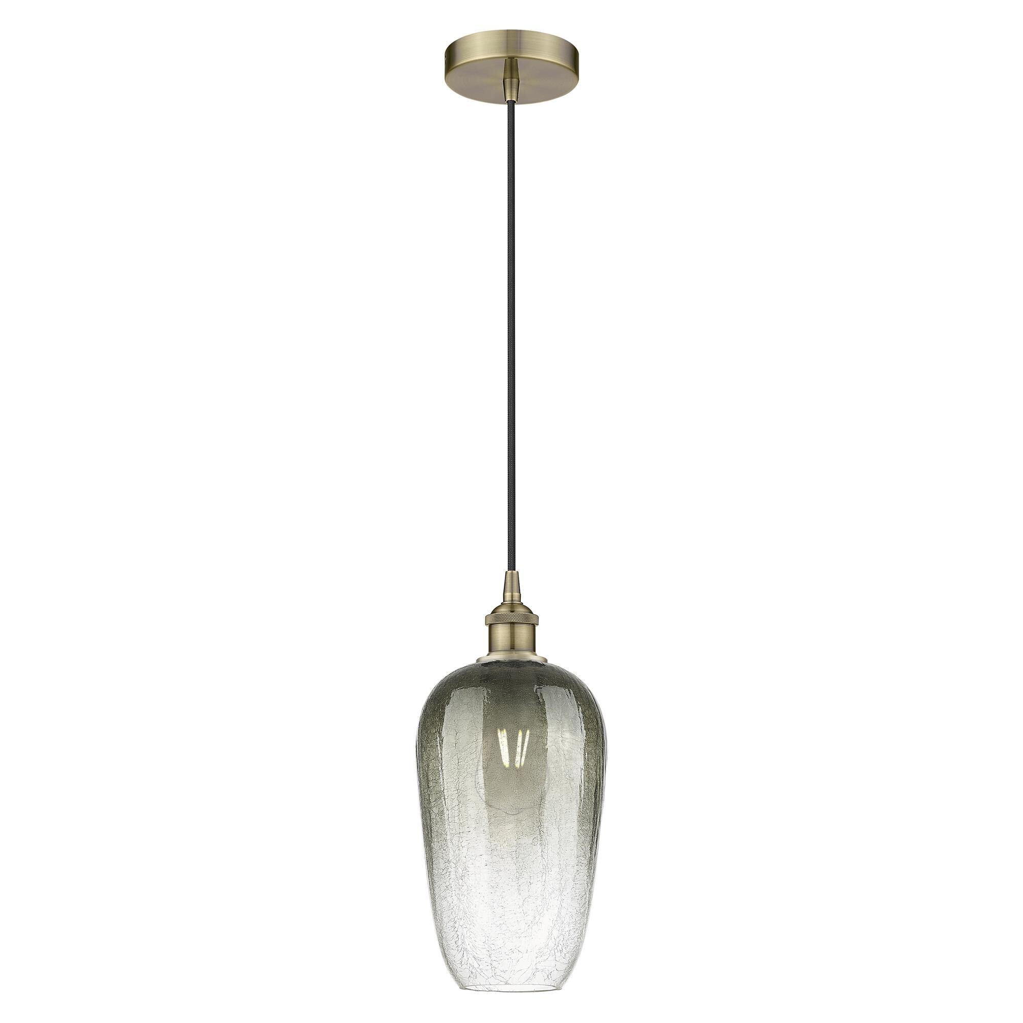 Shown in Antique Brass finish and Slate glass