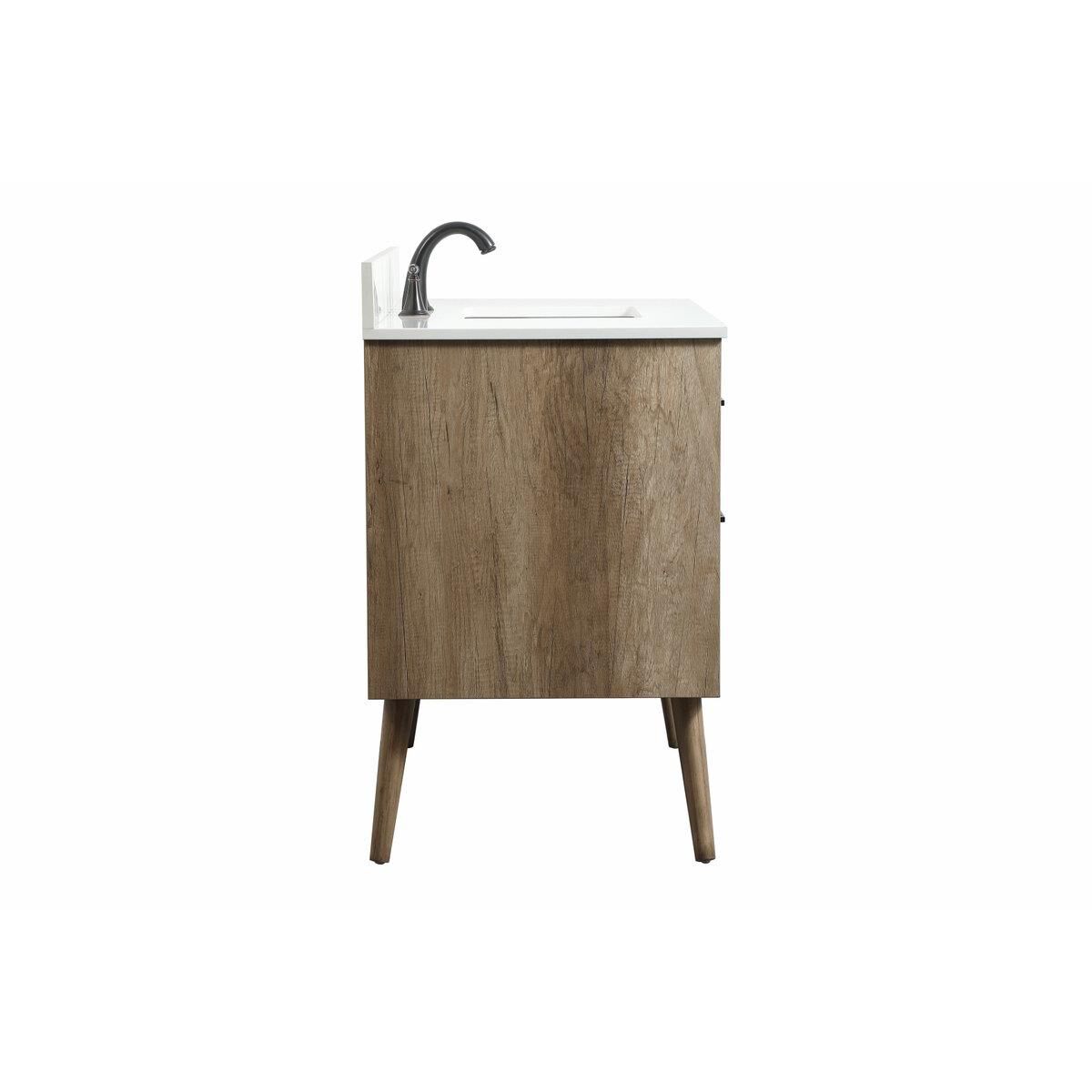 Shown in Natural Oak finish and With Backsplash accent