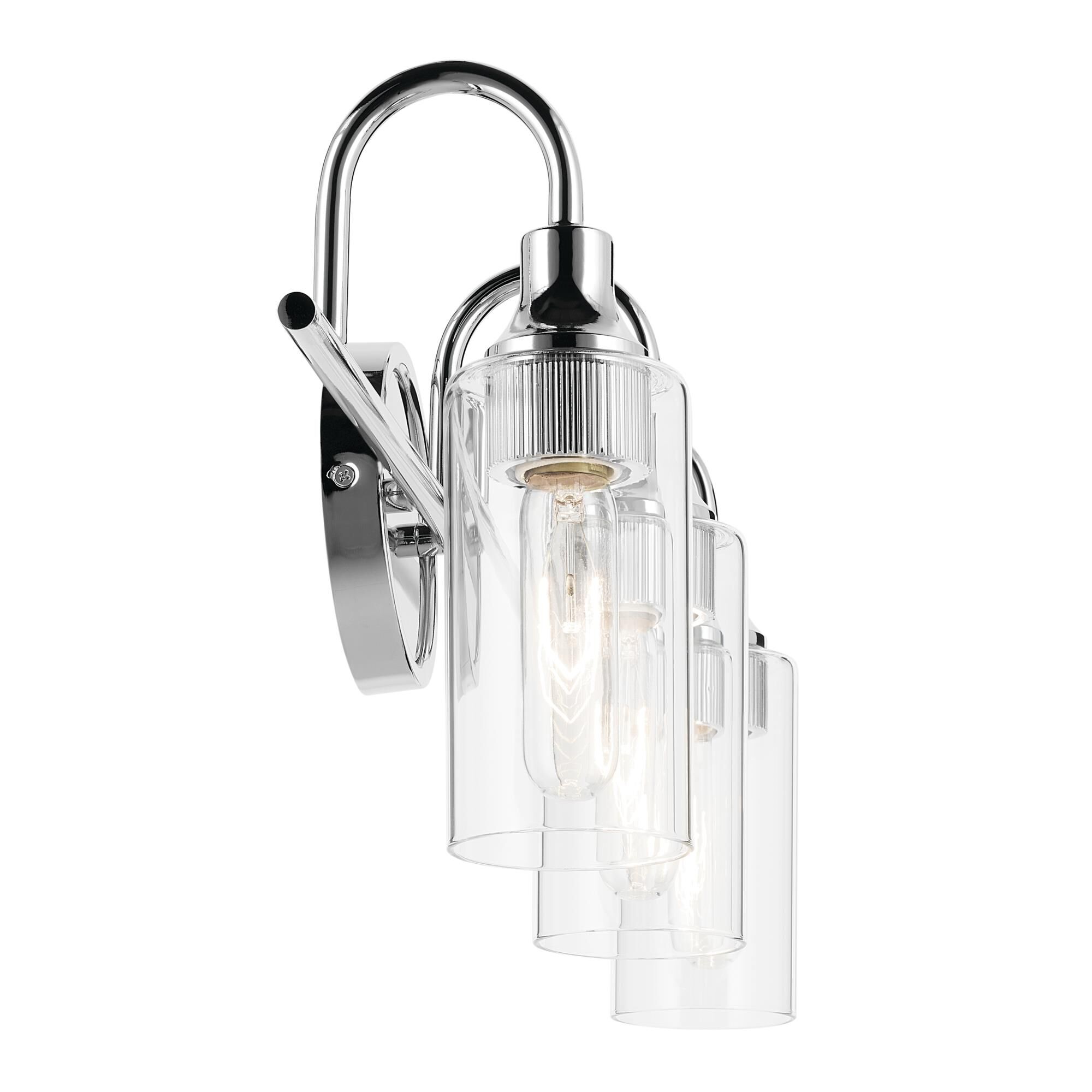 Shown in Chrome finish and Clear glass