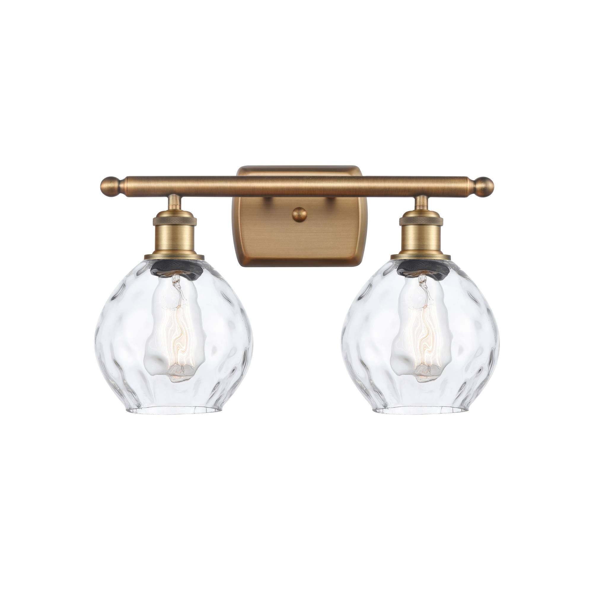 Shown in Brushed Brass finish and Clear Small Waverly glass