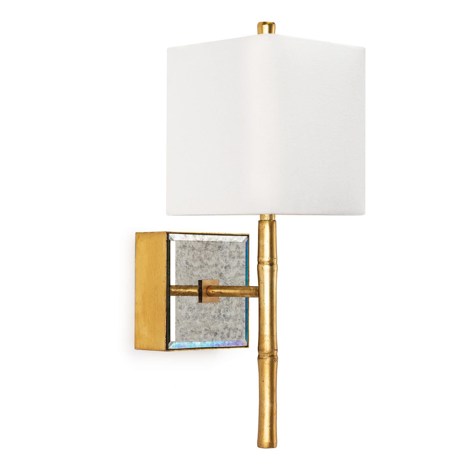 Shown in Gold Leaf finish and Linen shade
