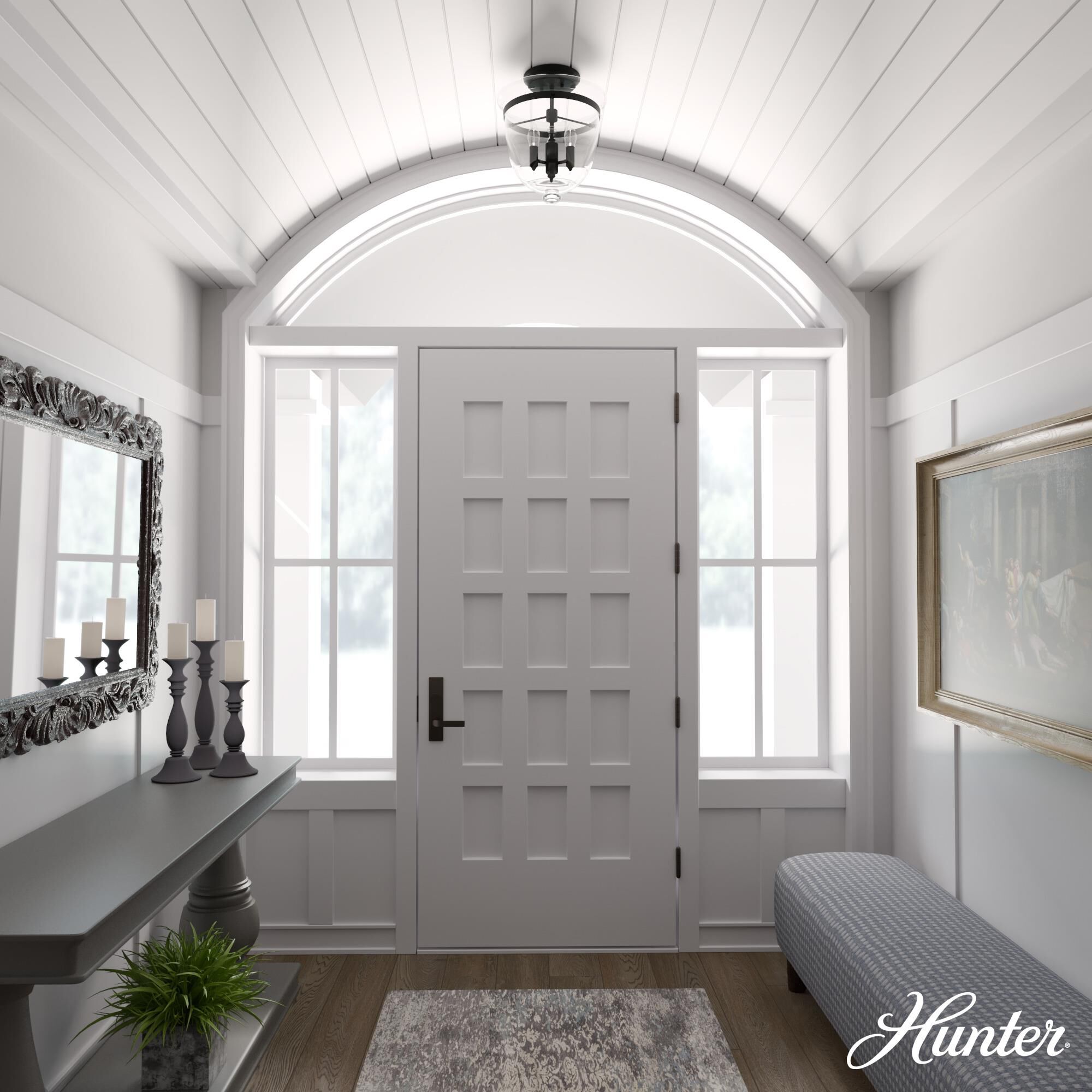 Belltown 13 Inch 3 Light Semi Flush Mount by Hunter Fan