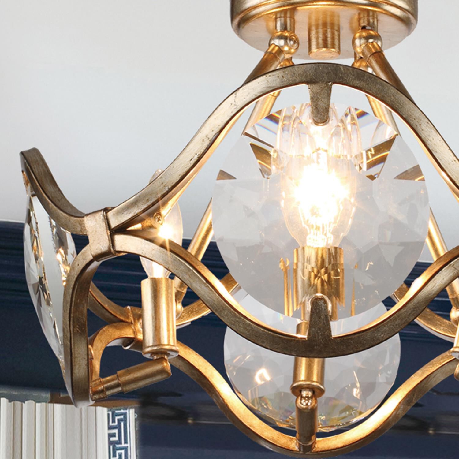 Quincy 16 Inch 4 Light Semi Flush Mount by Crystorama