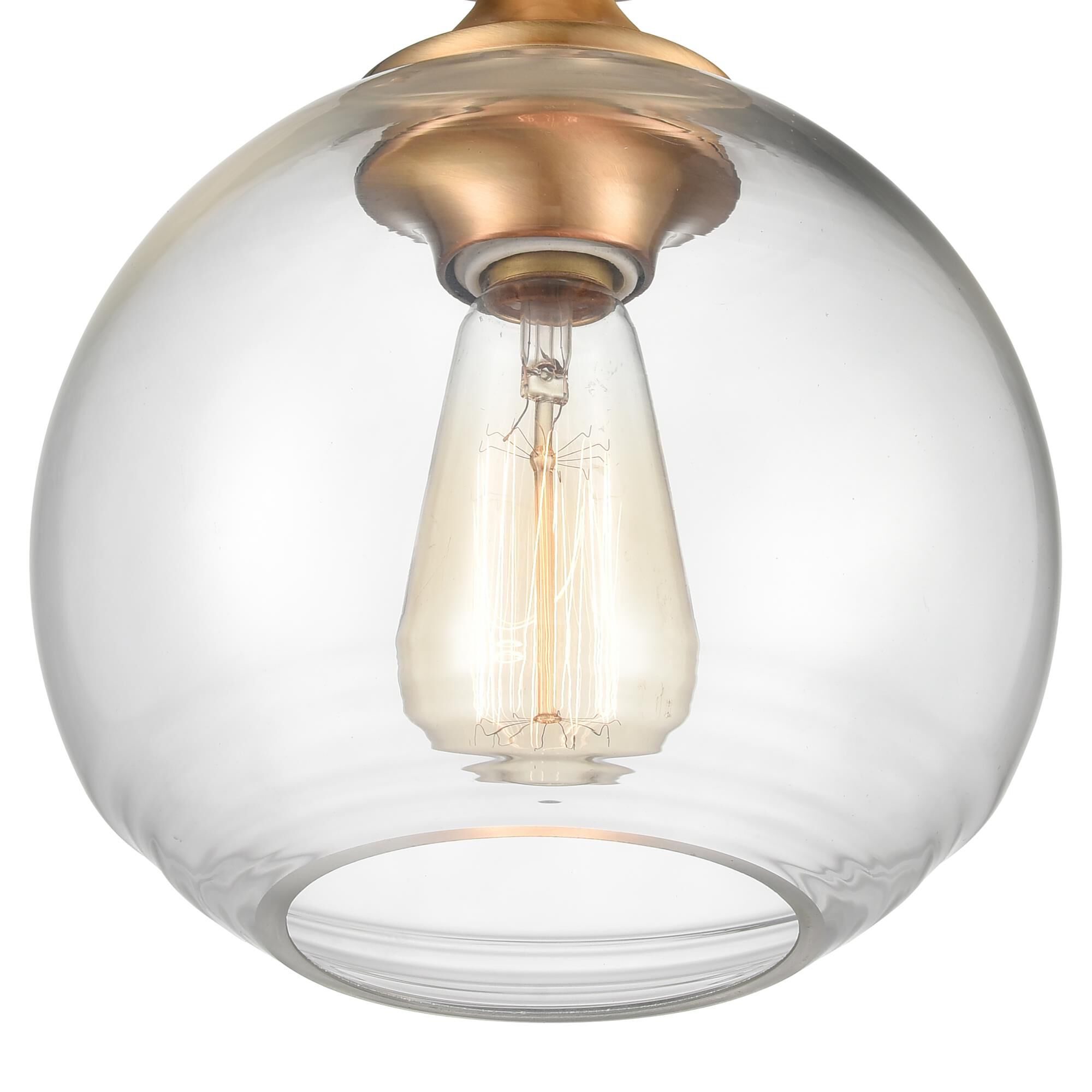 Shown in Gold finish and Clear glass