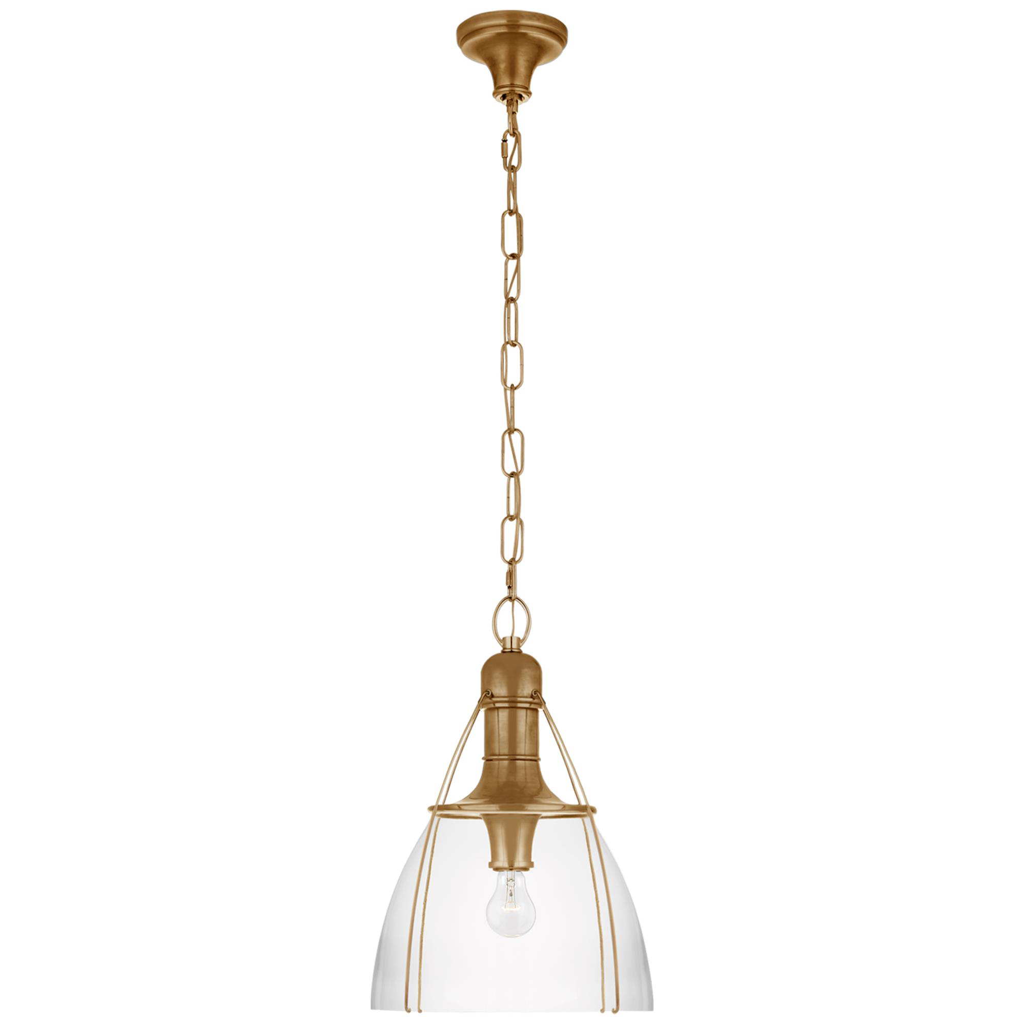 Shown in Antique-Burnished Brass finish and Clear glass and Clear Glass shade