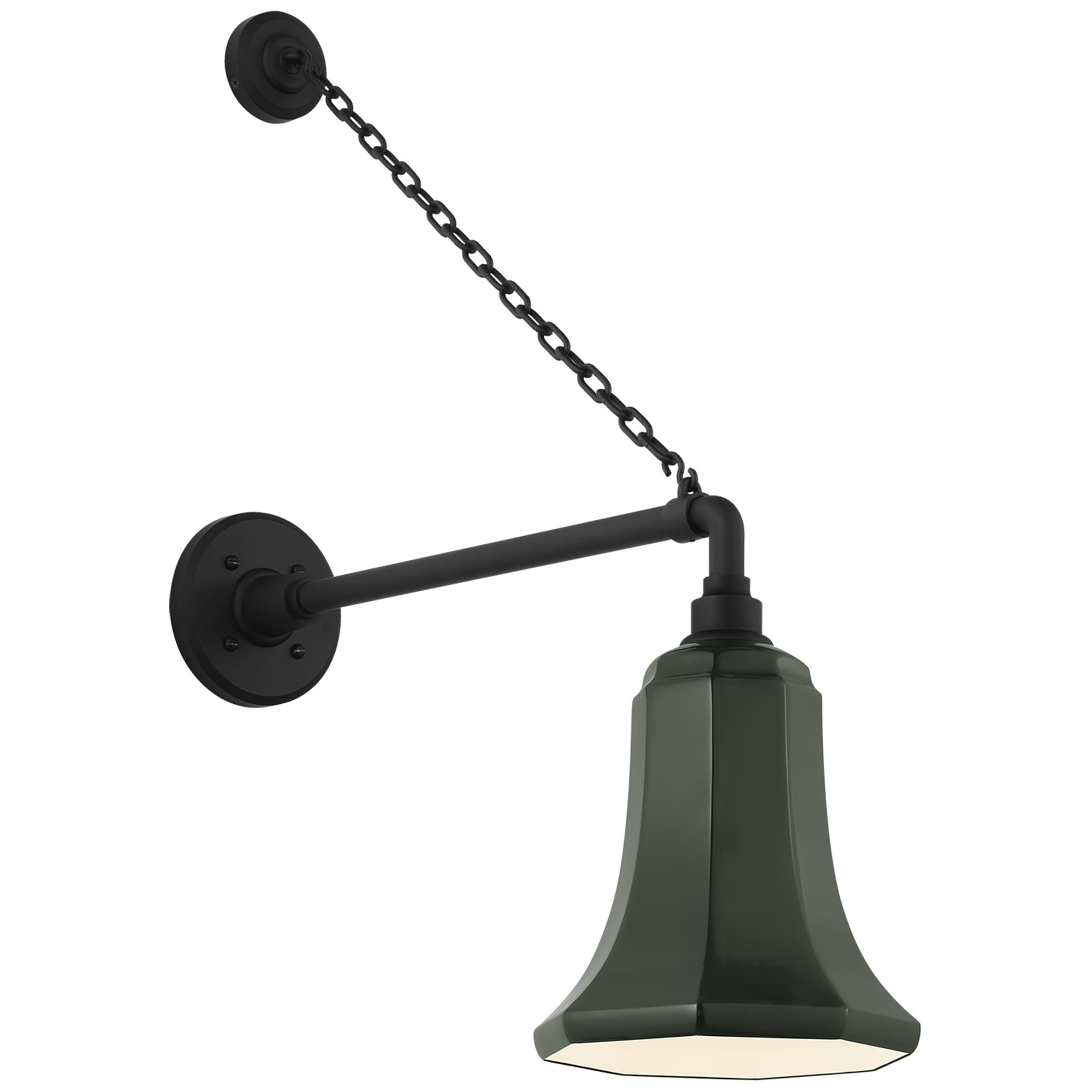 Shown in Matte Black finish and Green shade