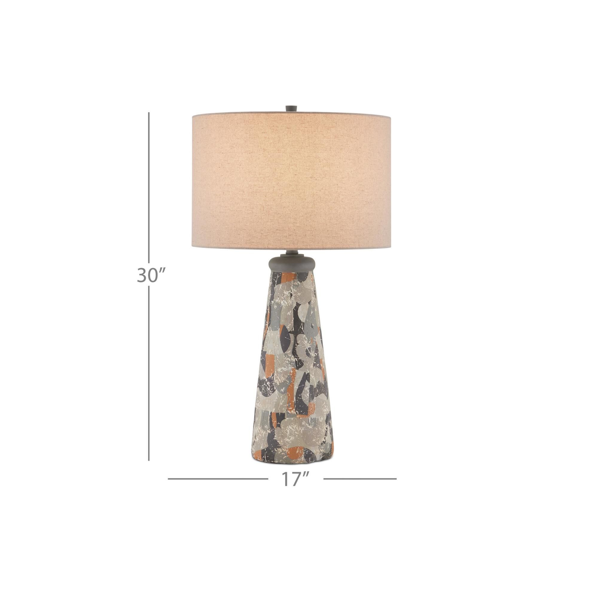 Shown in Charcoal Gray, Matte Black and Brown finish and Natural Linen shade