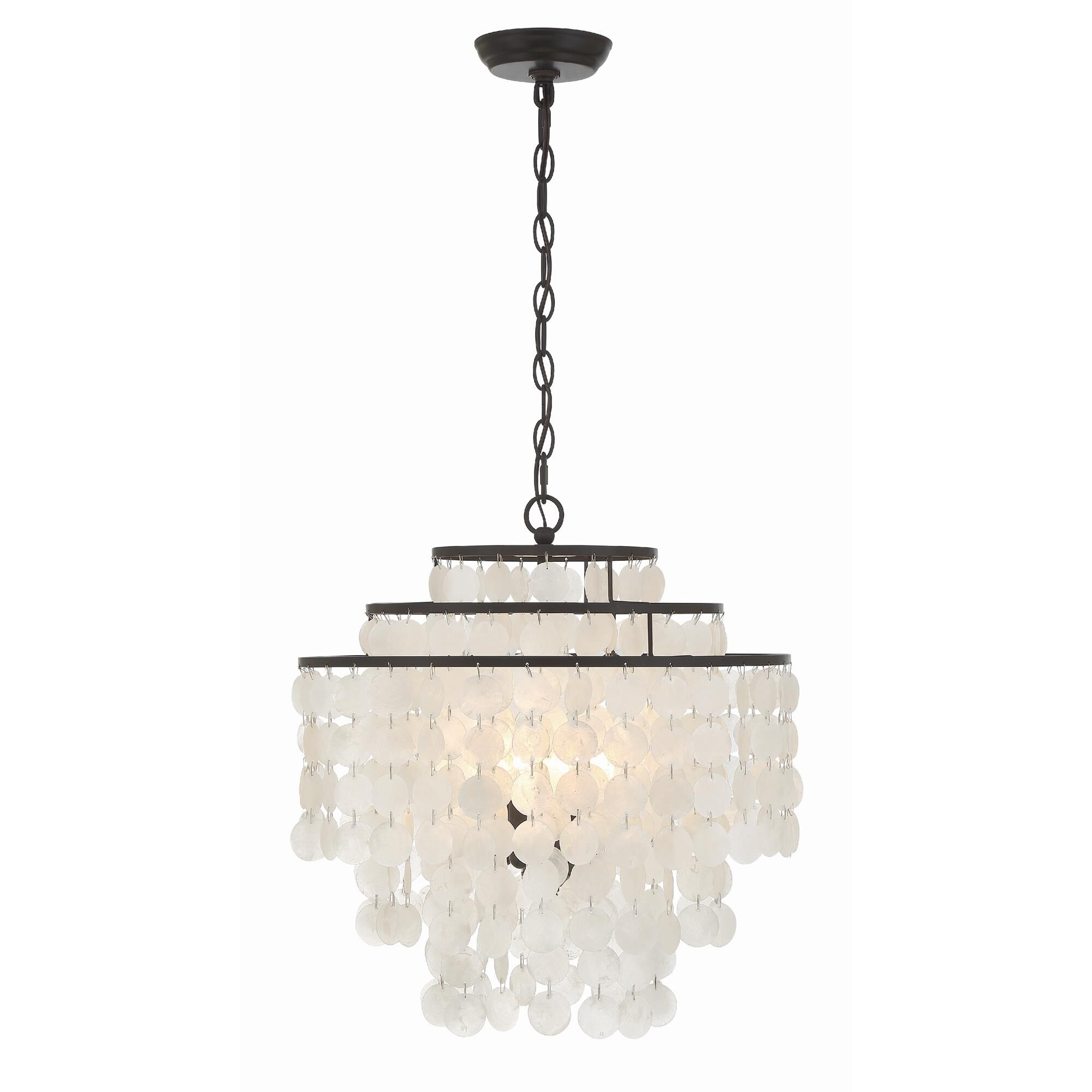 Shown in Dark Bronze finish and Capiz Shell crystal