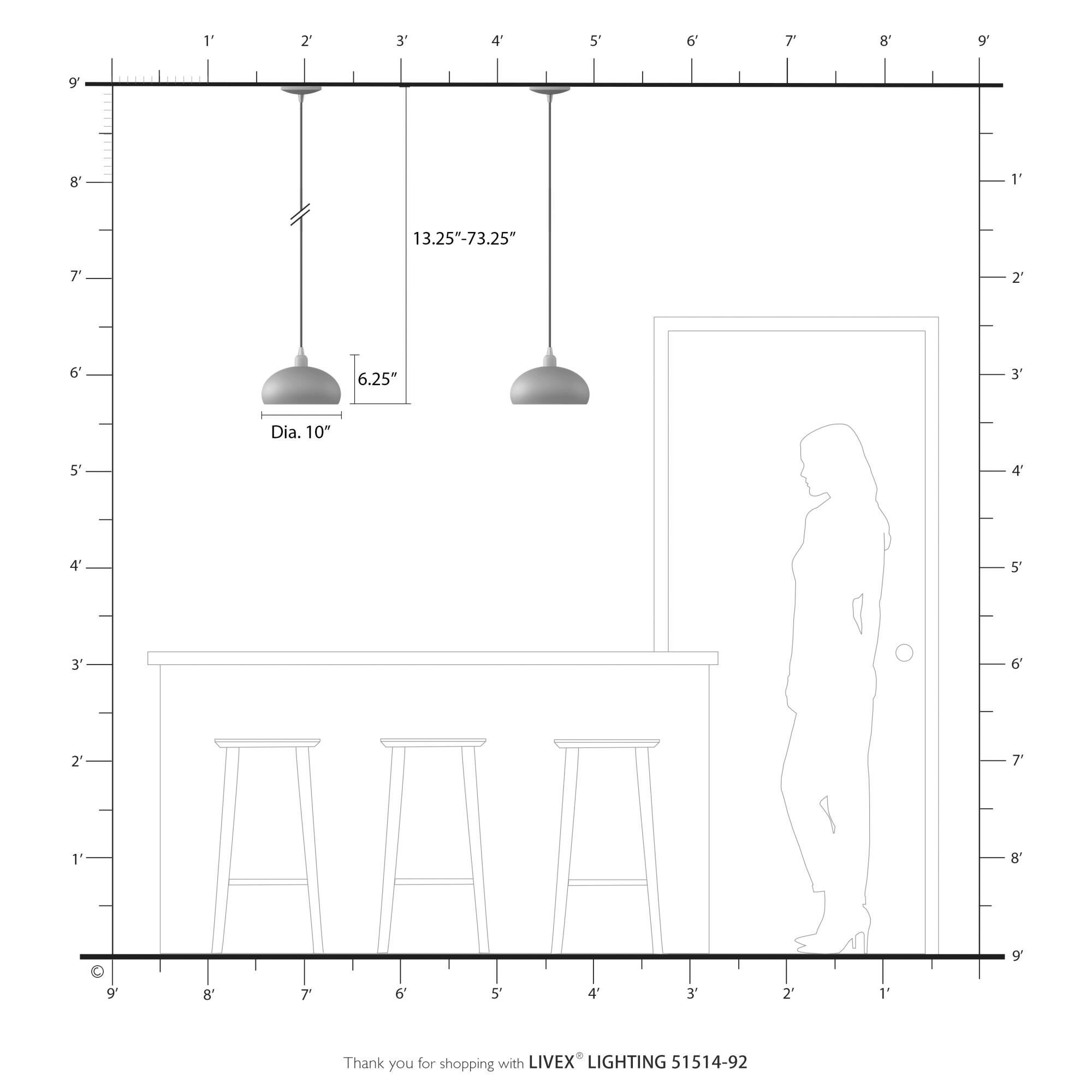 Domma 10 Inch Mini Pendant by Livex Lighting