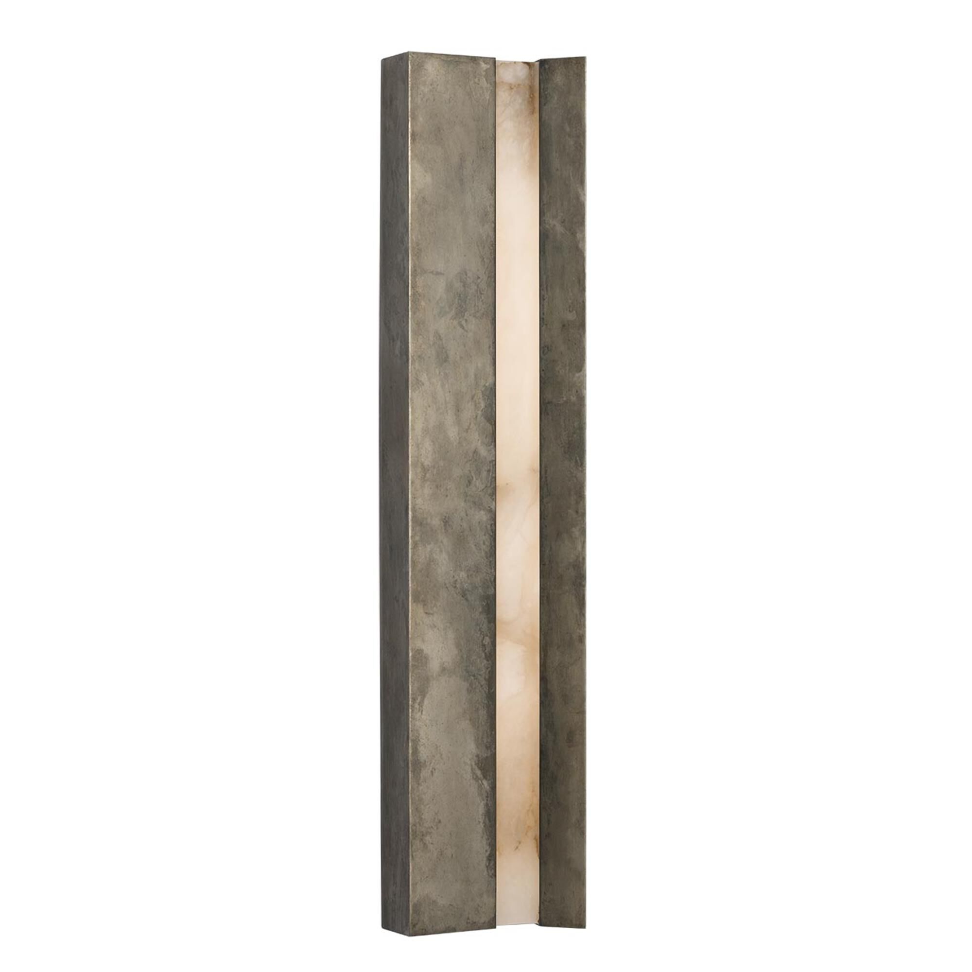 Shown in Mottled Pewter finish and Alabaster shade
