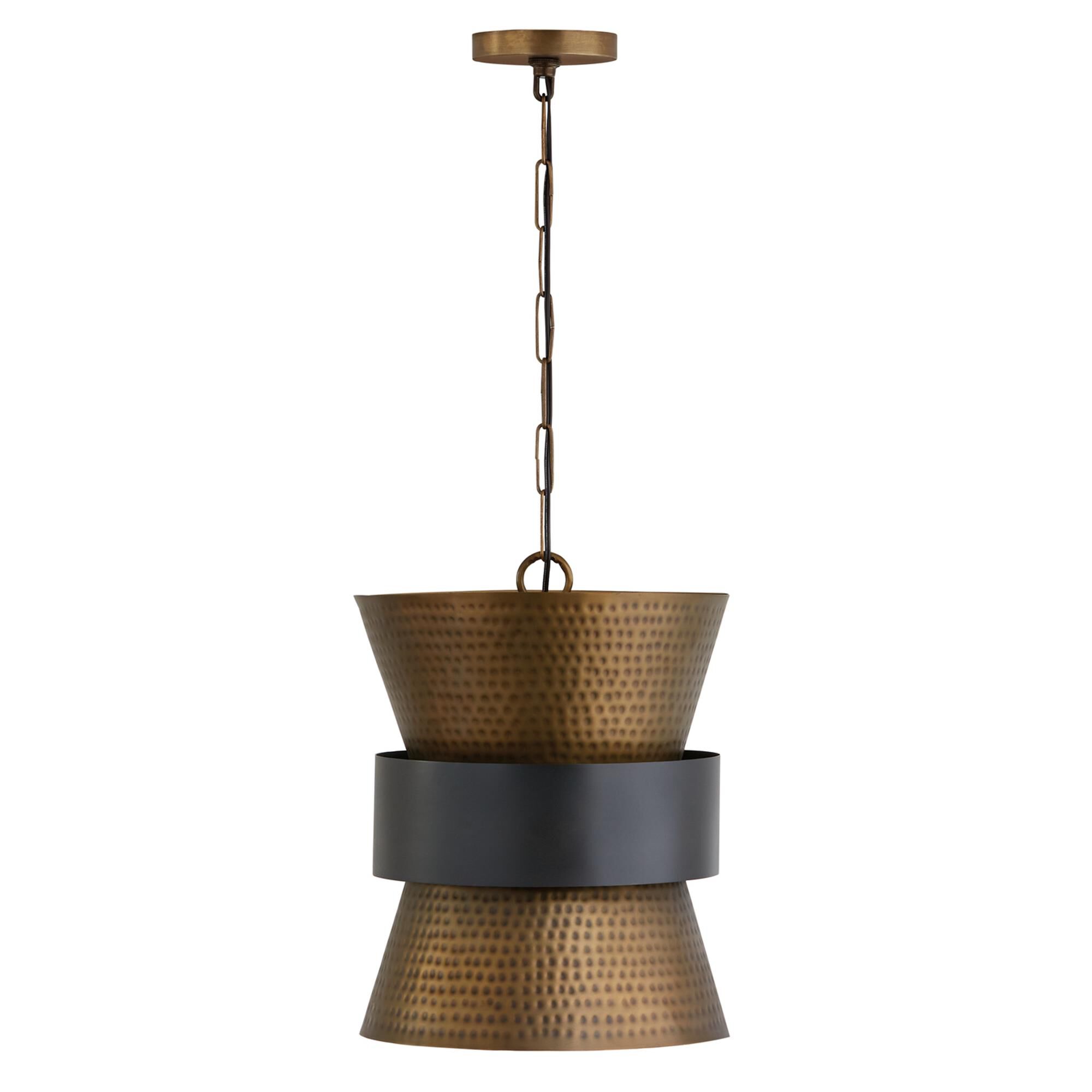 Shown in Patinaed Brass And Dark Zinc finish