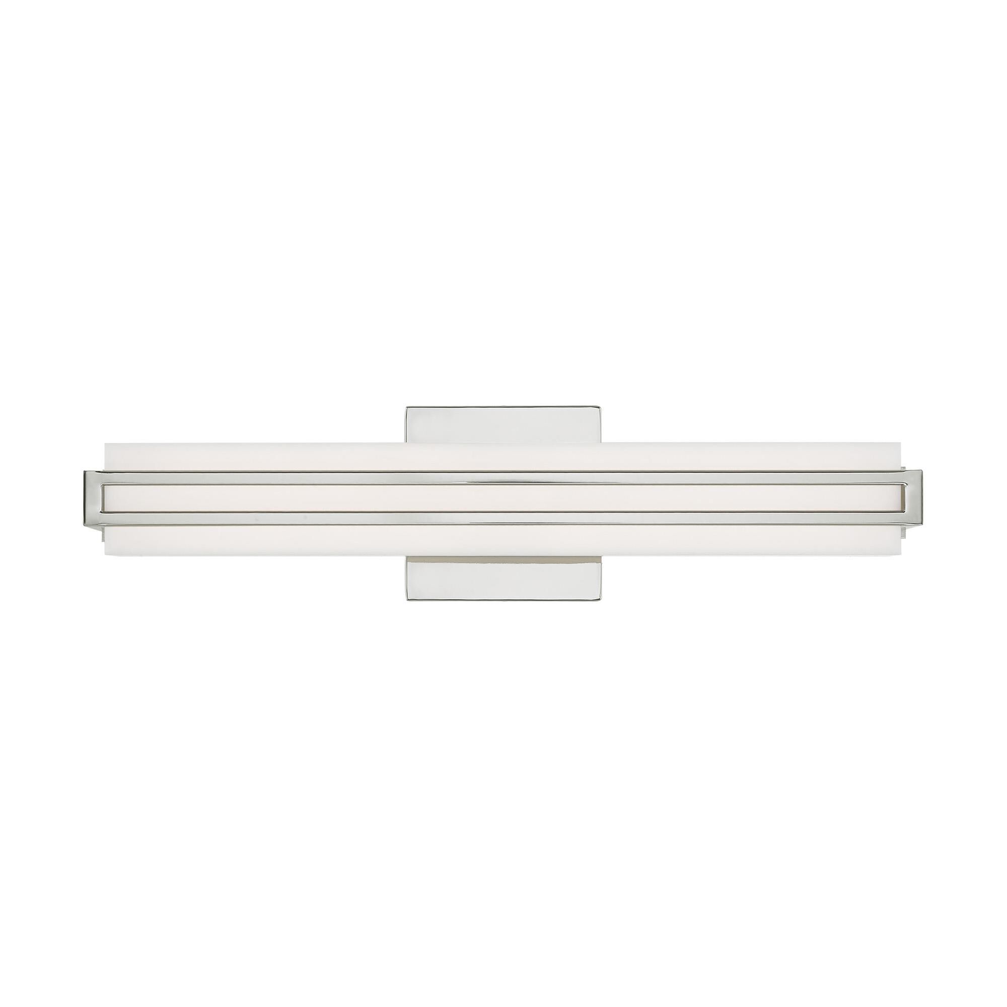 Shown in Polished Chrome finish and Satin White Acrylic shade