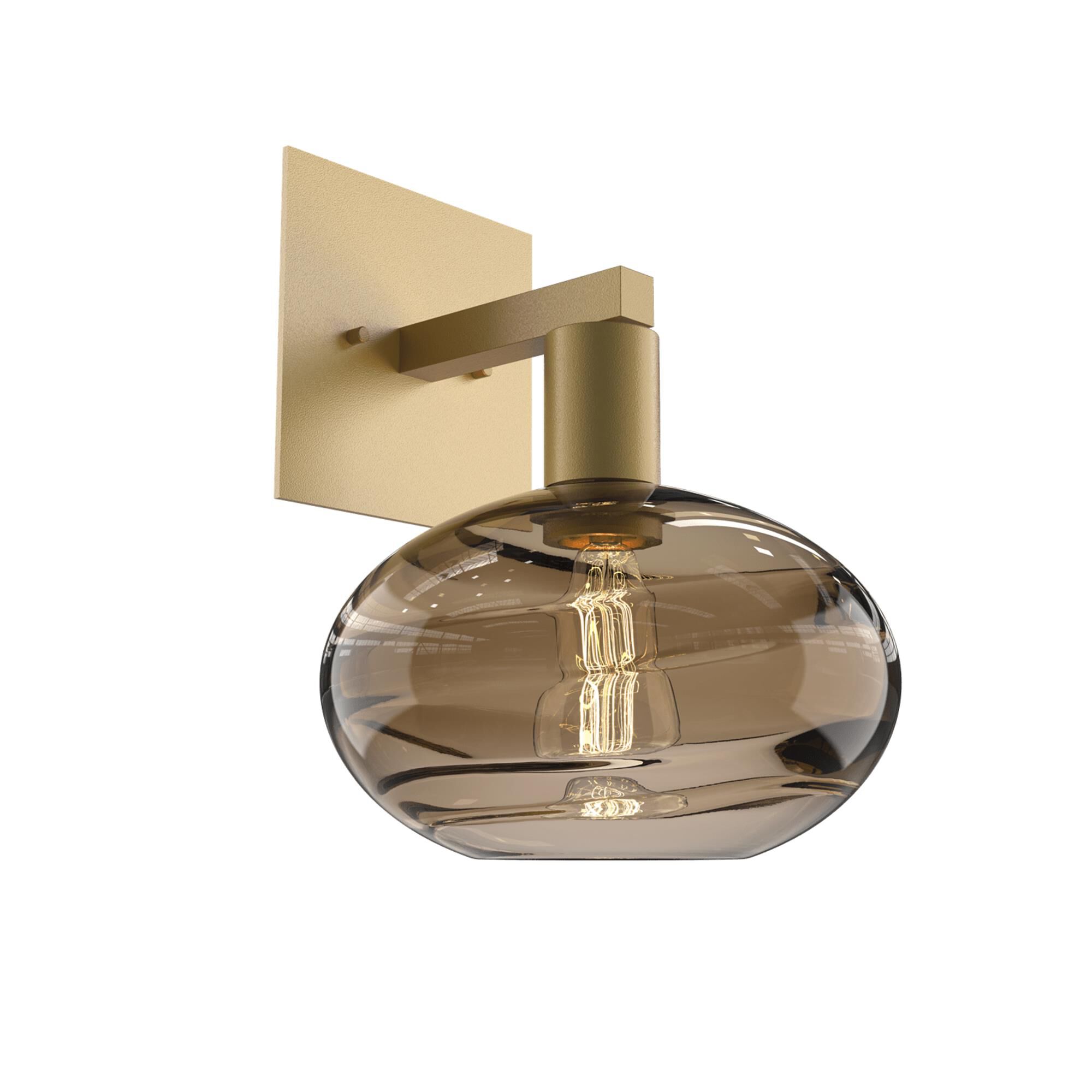 Shown in Gilded Brass finish and Optic Bronze glass
