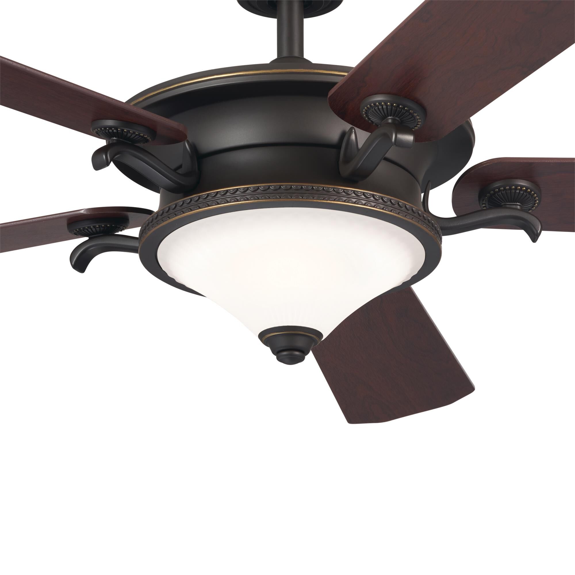Shown in Olde Bronze with Gold Highlights finish and Frosted glass