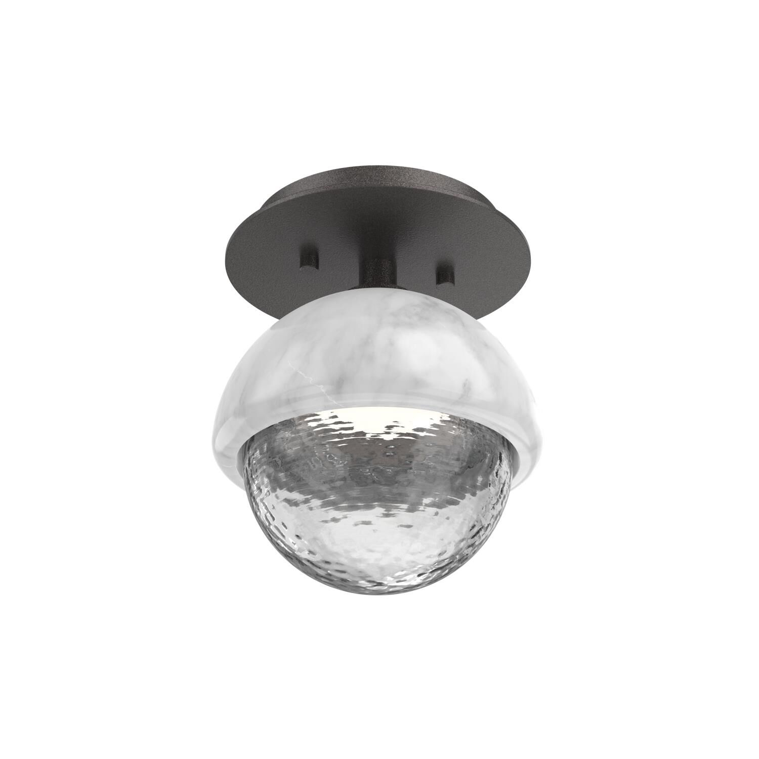 Shown in Graphite finish and Clear glass and White Marble accent
