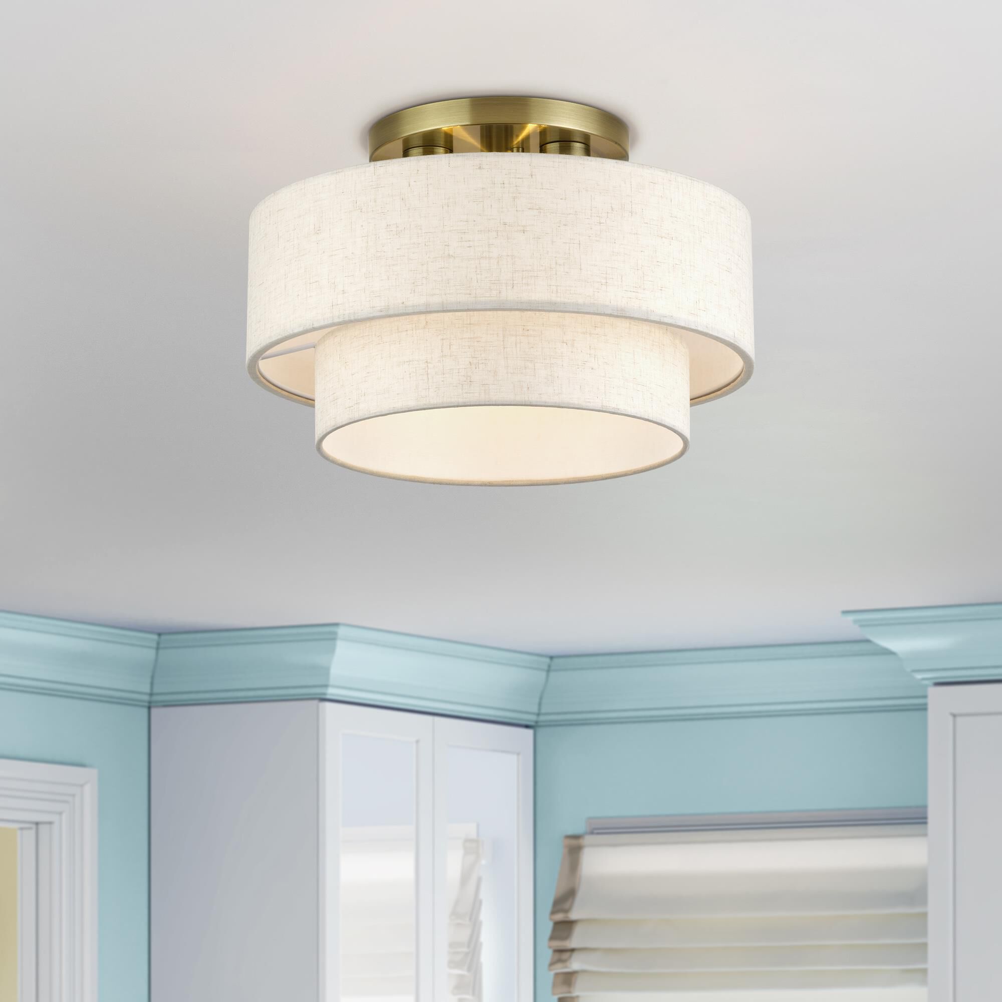 Manorwood 15 Inch Semi Flush Mount by Livex Lighting