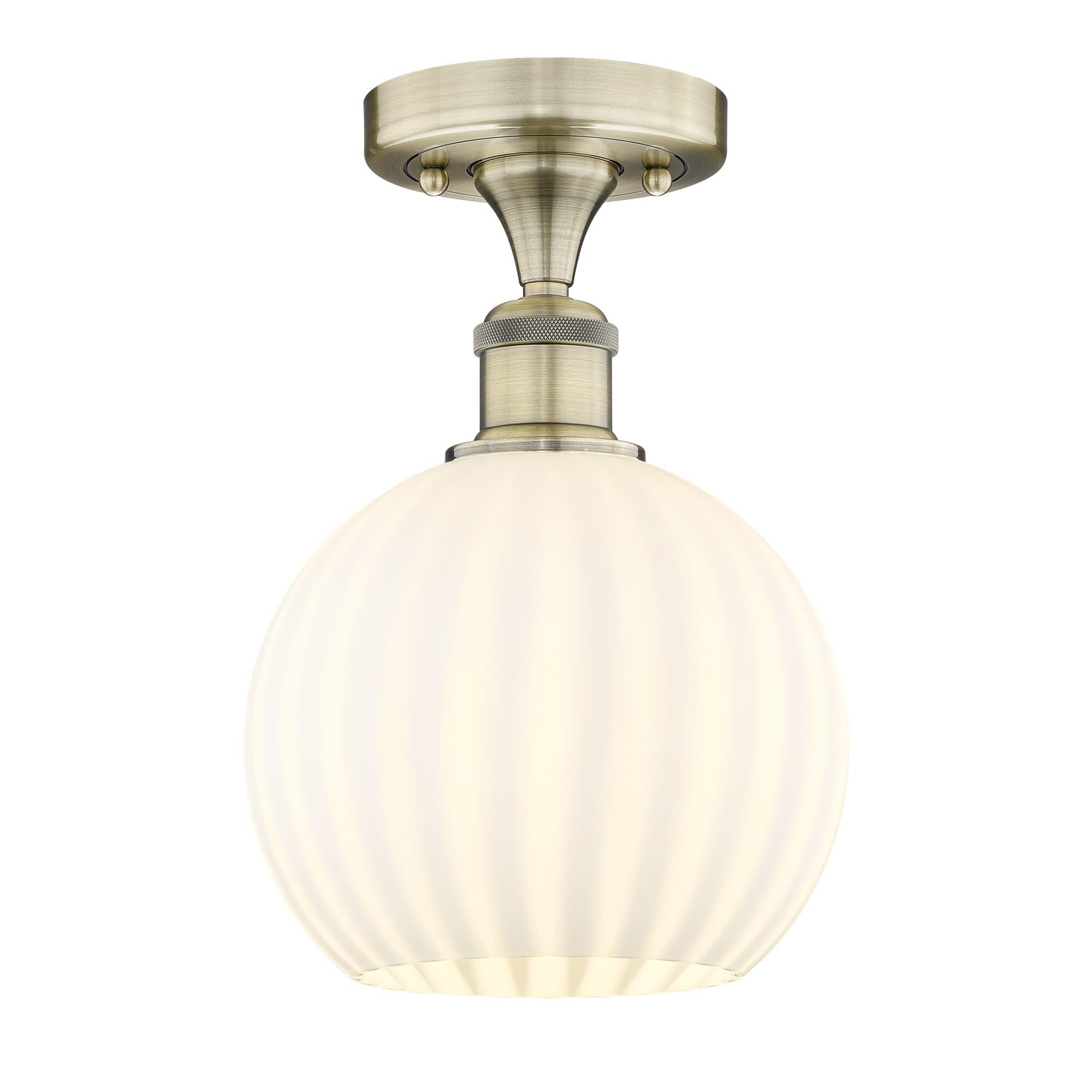 Bruno Marashlian White Venetian 8 Inch Semi Flush Mount by Innovations Lighting