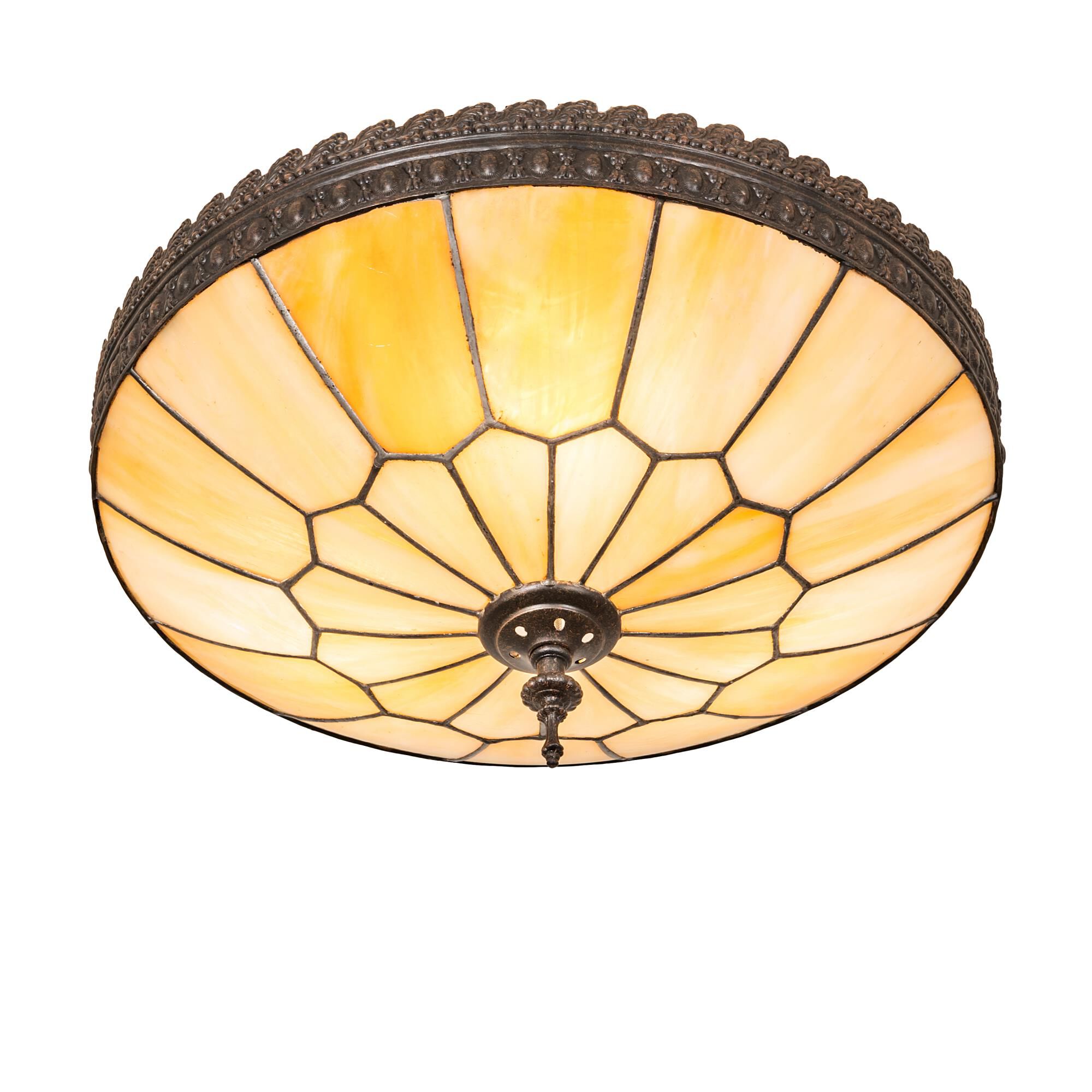 Shown in Dark Roast finish and Beige;Iridescent glass