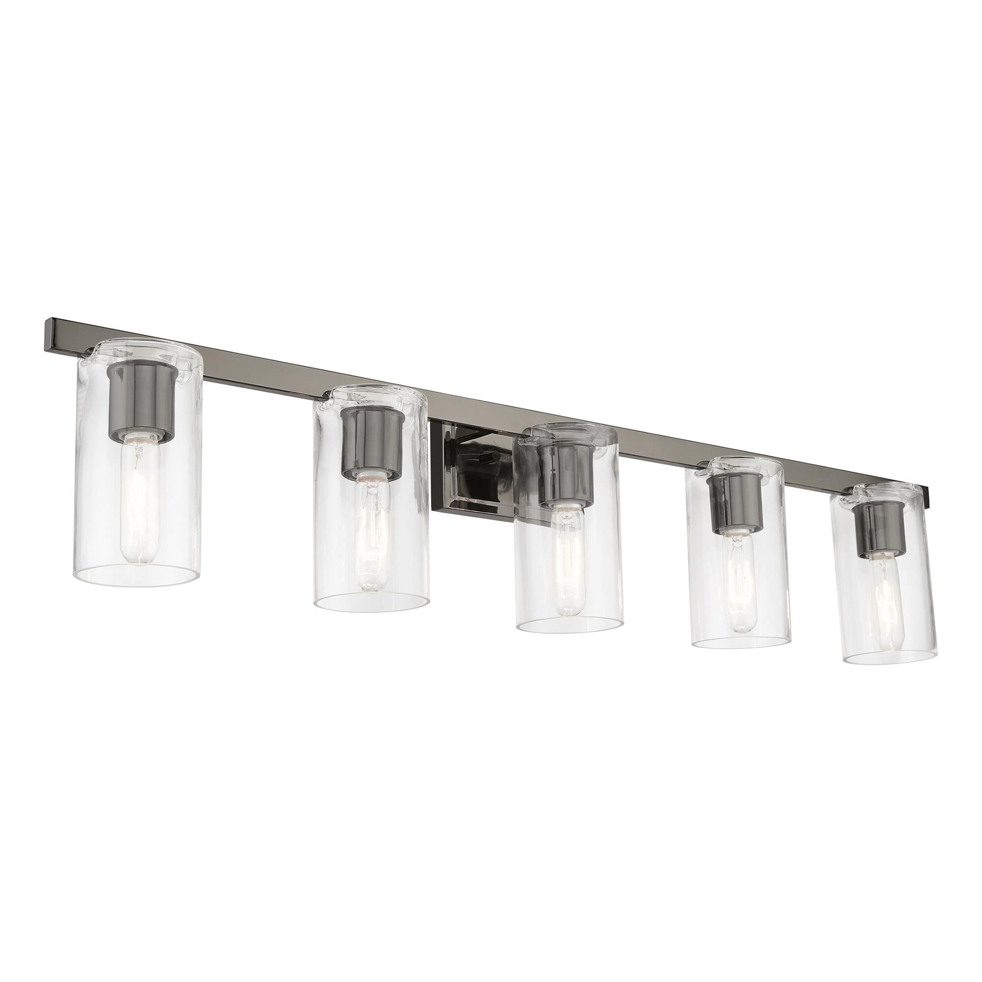 Shown in Black Chrome finish and Clear glass
