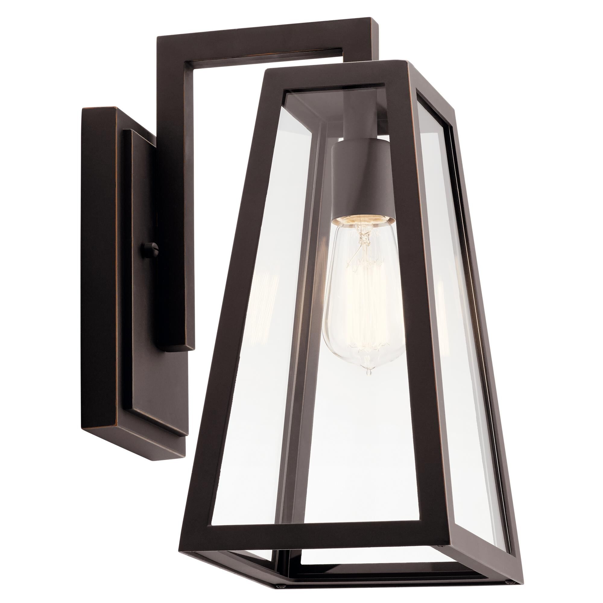 Shown in Rubbed Bronze finish and Clear Tempered glass