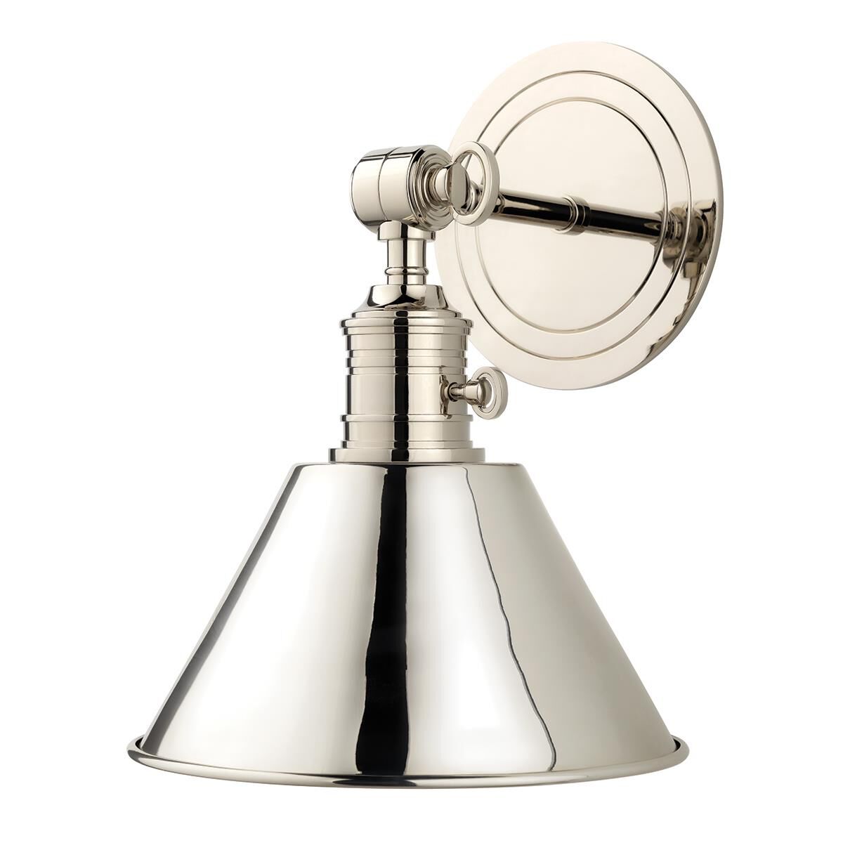 Shown in Polished Nickel finish and Polished Nickel shade