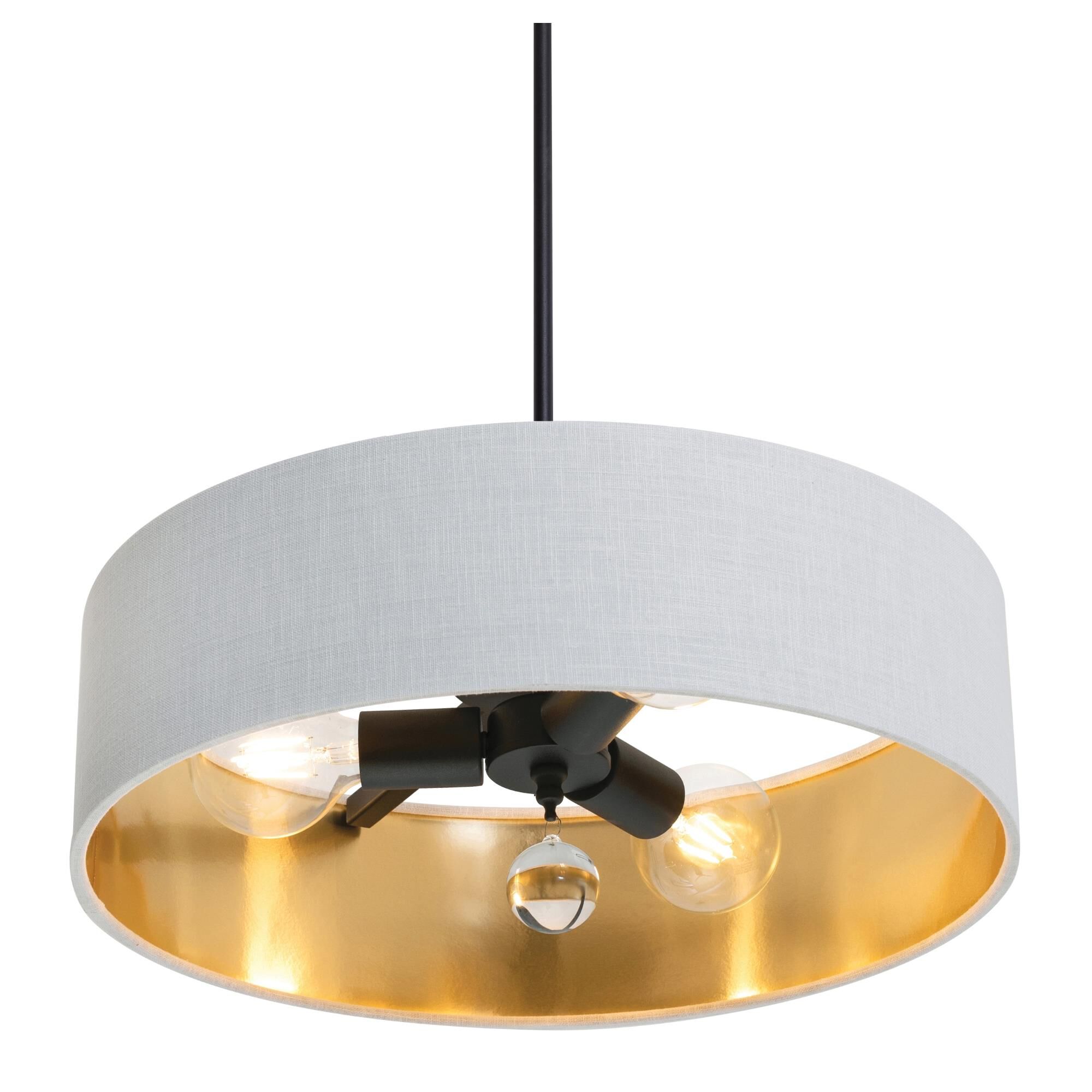 Shown in Black finish and White/Gold shade