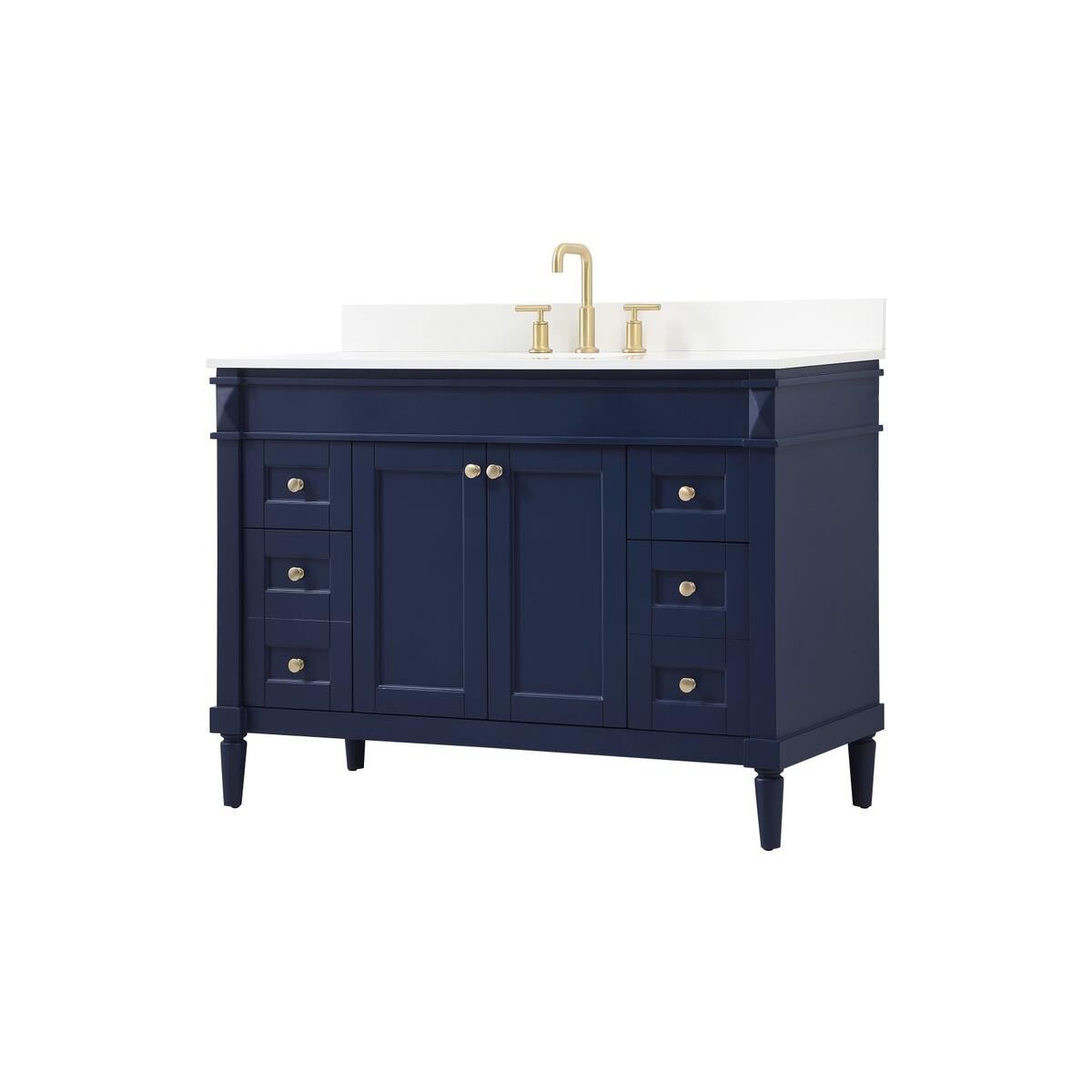 Shown in Blue finish and Backsplash accent