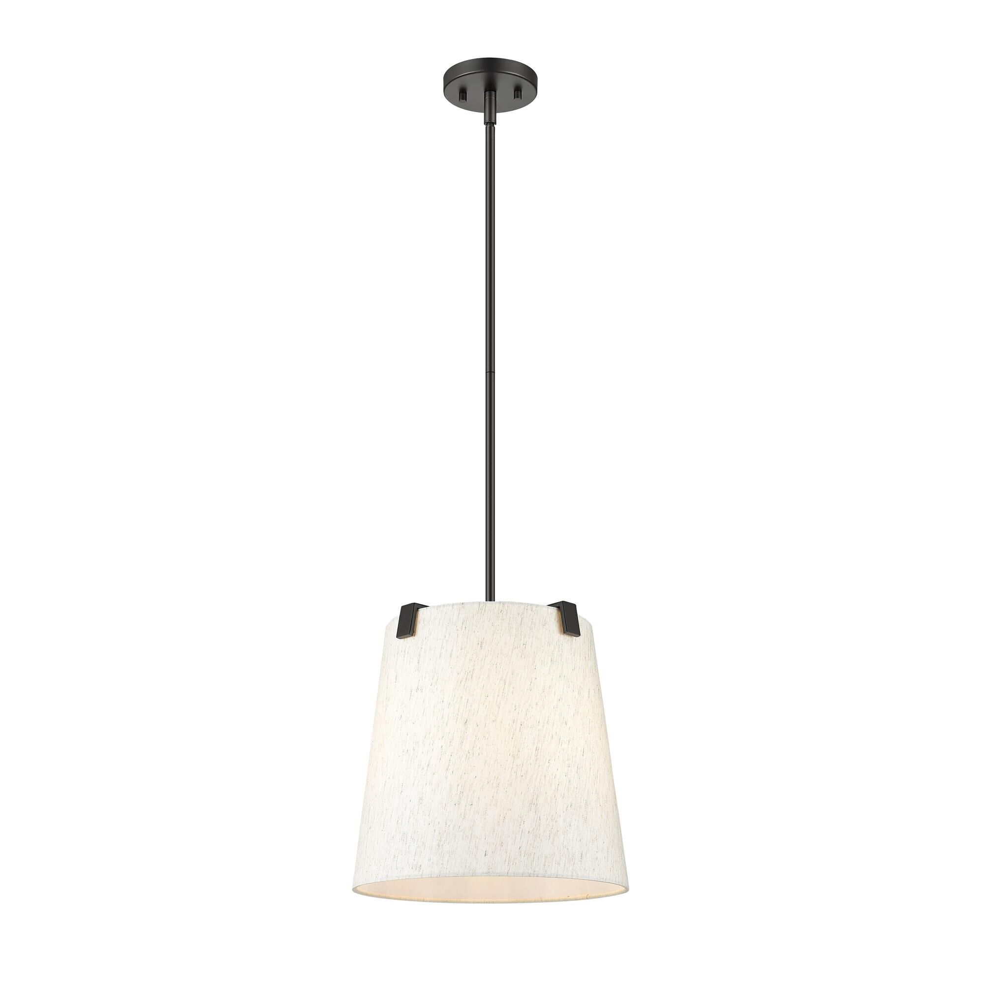 Shown in Matte Black finish and Cream glass and Cream shade