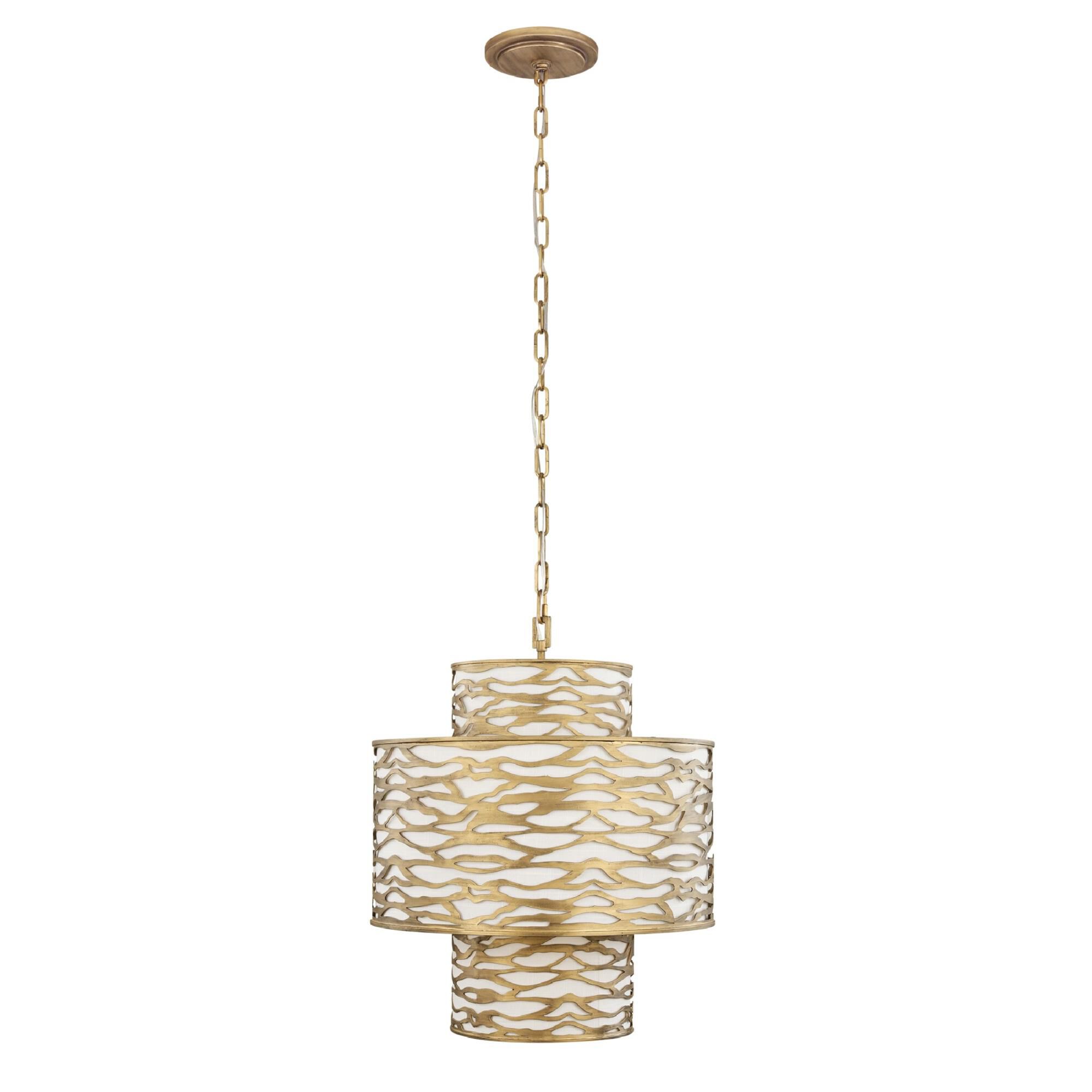 Shown in Havana Gold finish and Bone Linen shade