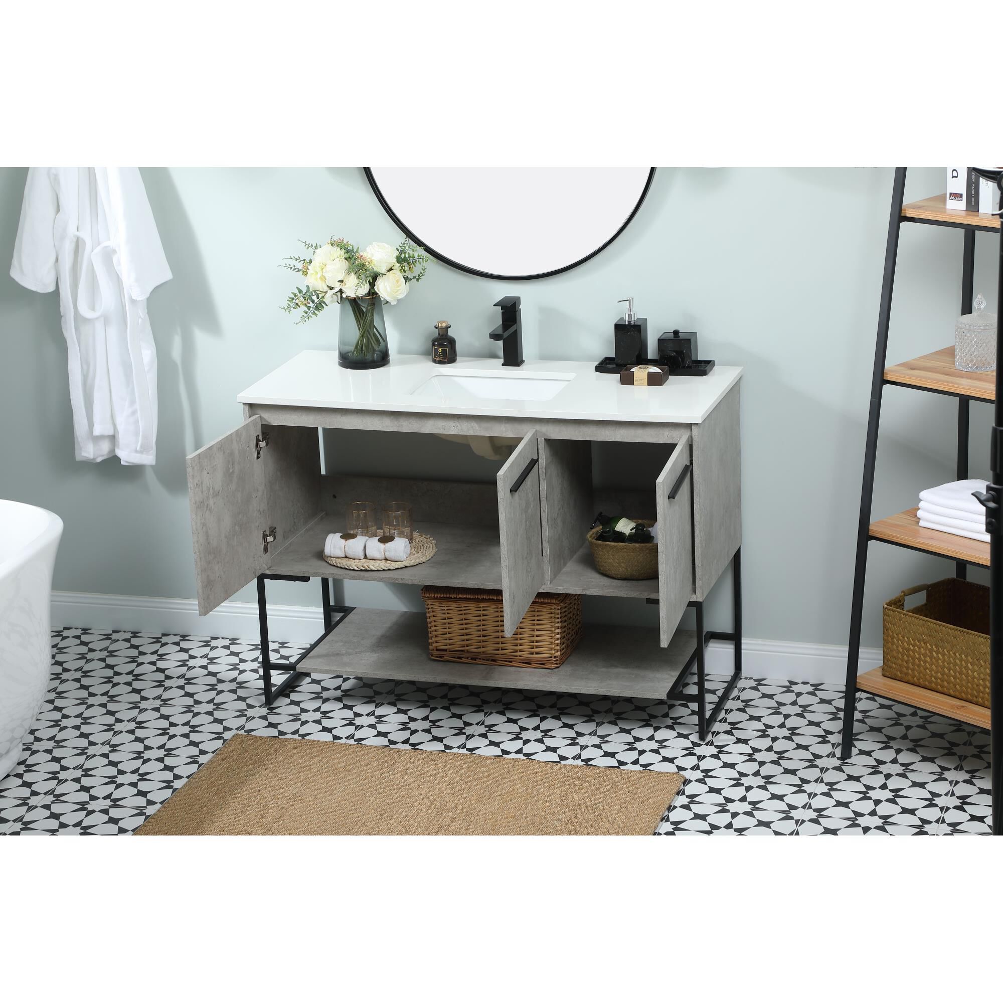 Shown in Concrete Grey finish