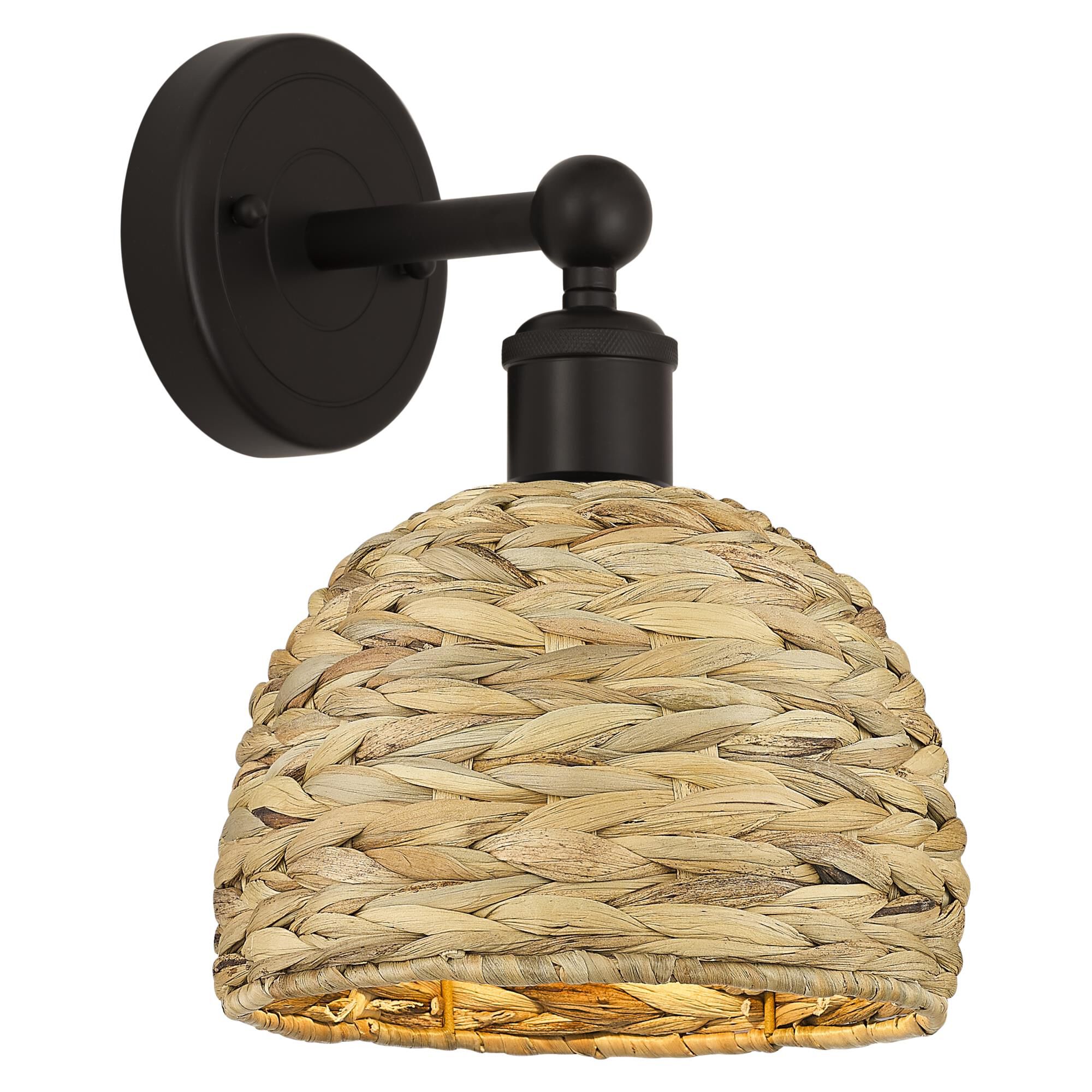 Bruno Marashlian Woven Rattan 11 Inch Wall Sconce by Innovations Lighting