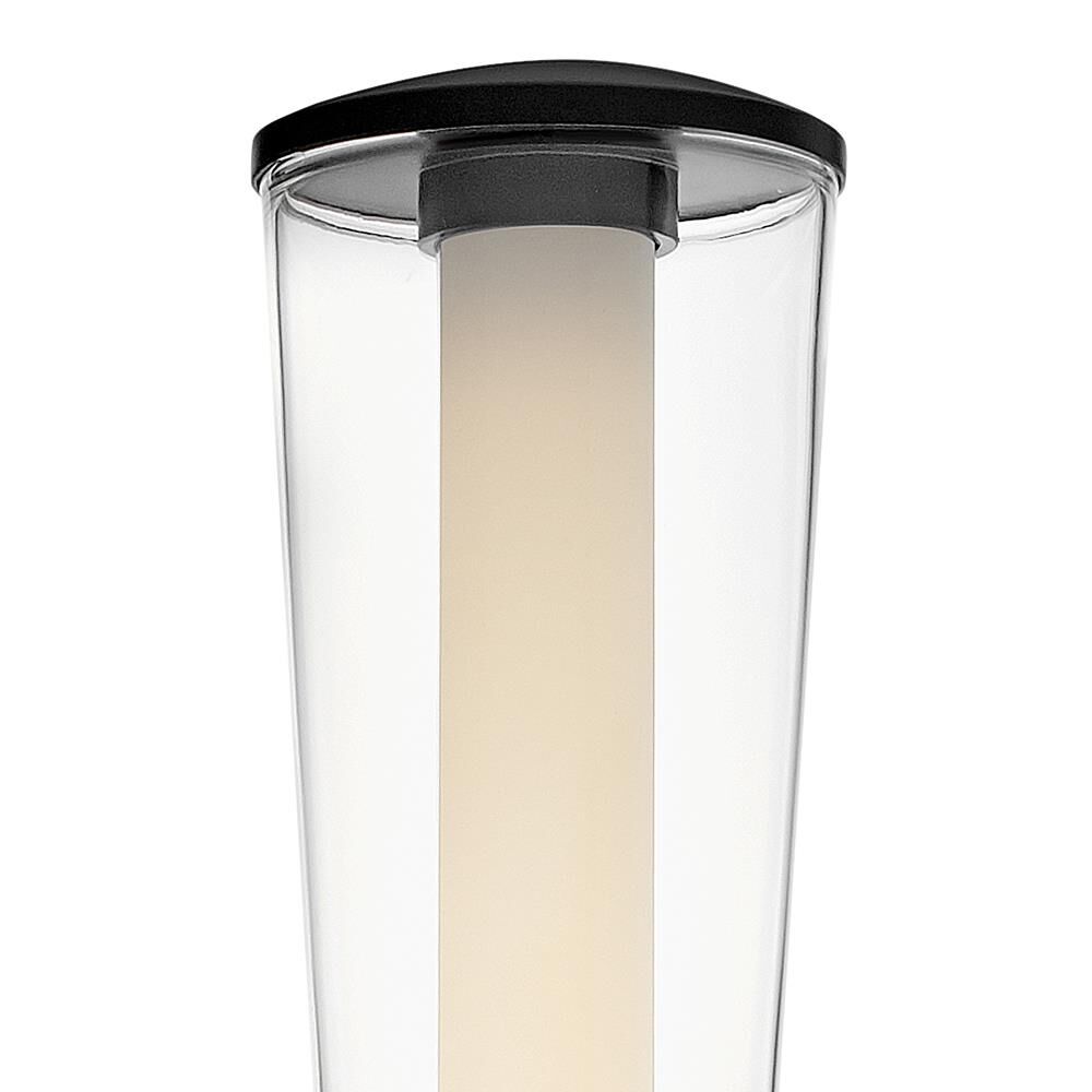 Shown in Black finish and Clear glass